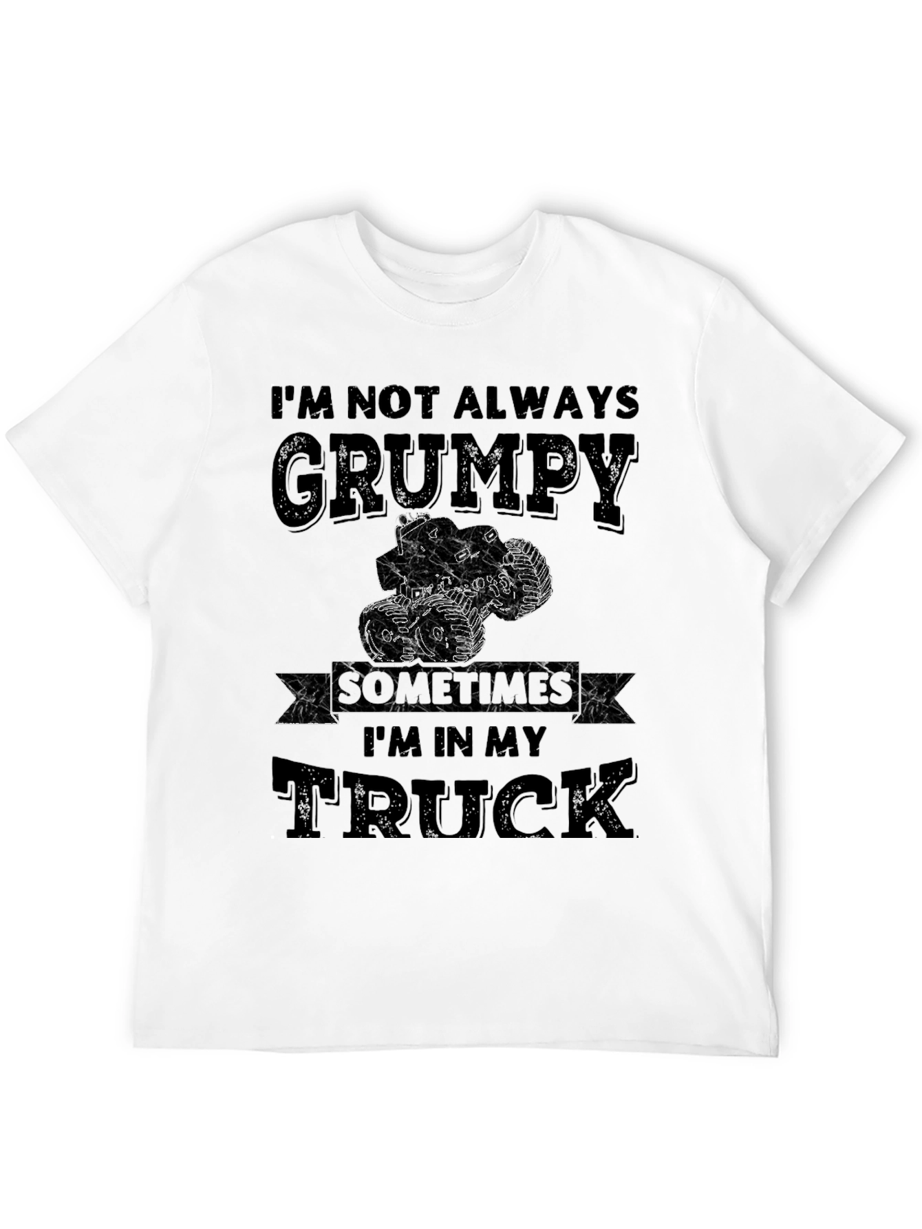 Grumpy Trucker Graphic T-Shirt - Black