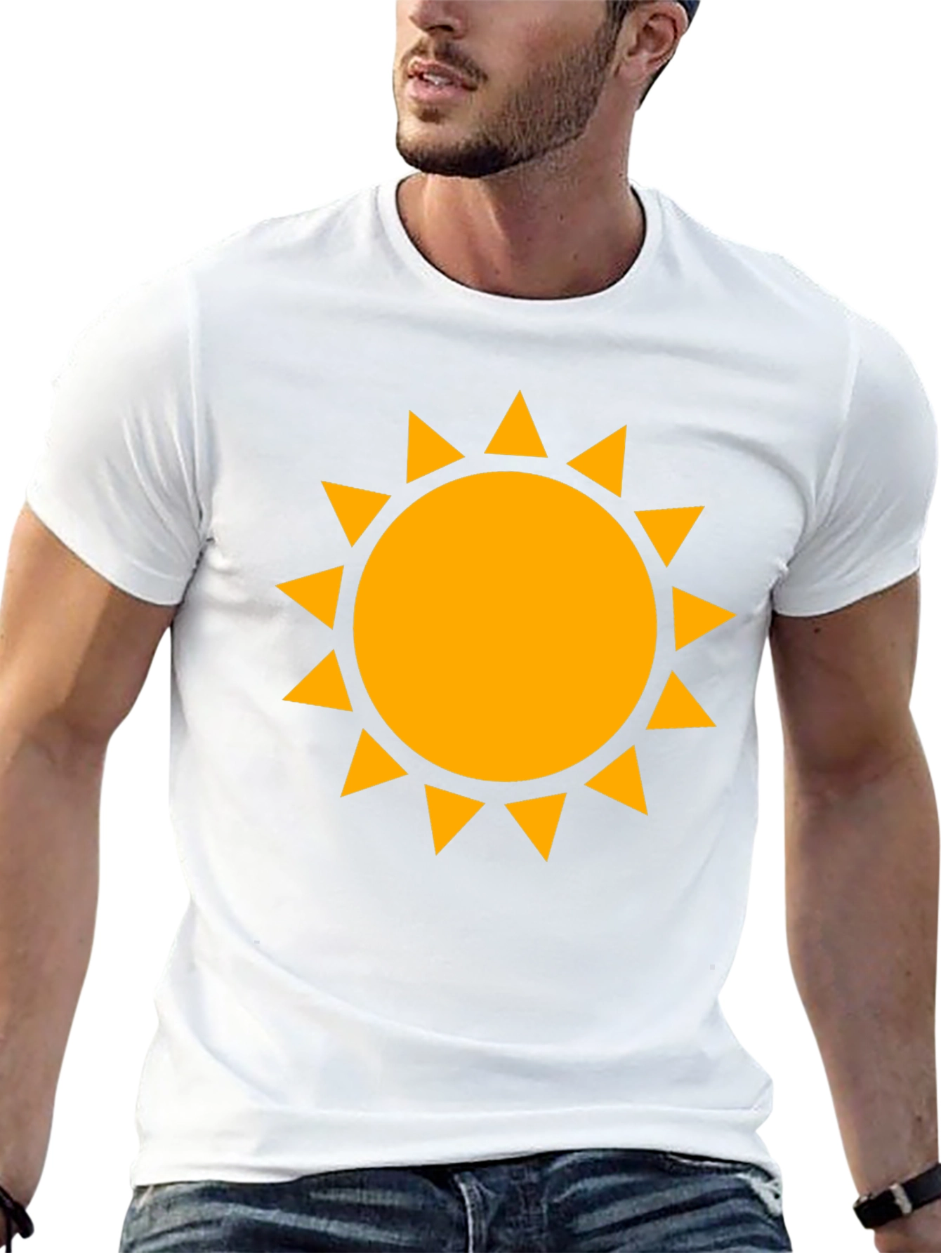 Golden Sun Graphic Tee - Black Cotton Comfort