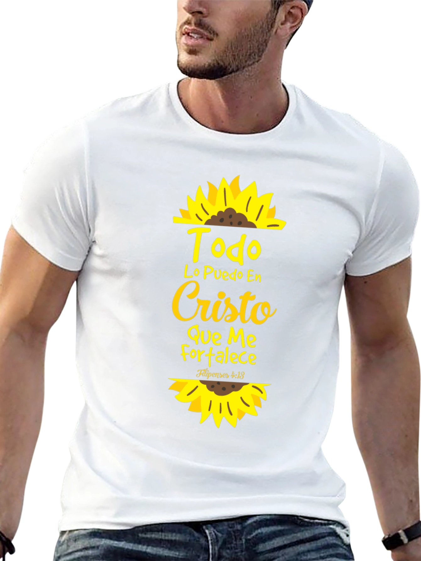 Todo Lo Puedo En Cristo Sunflower T-Shirt