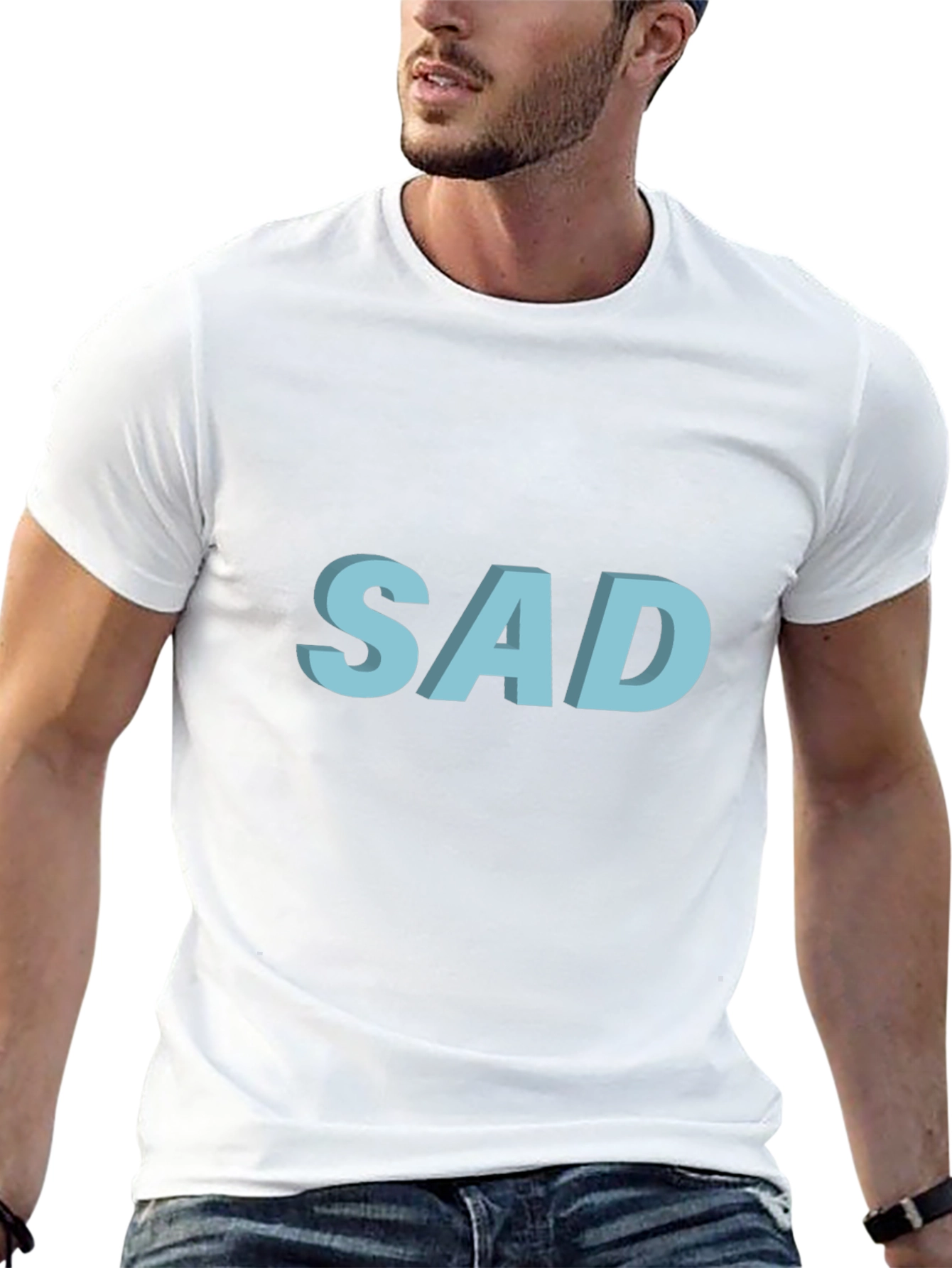SAD Graphic T-Shirt - Black Cotton Blend