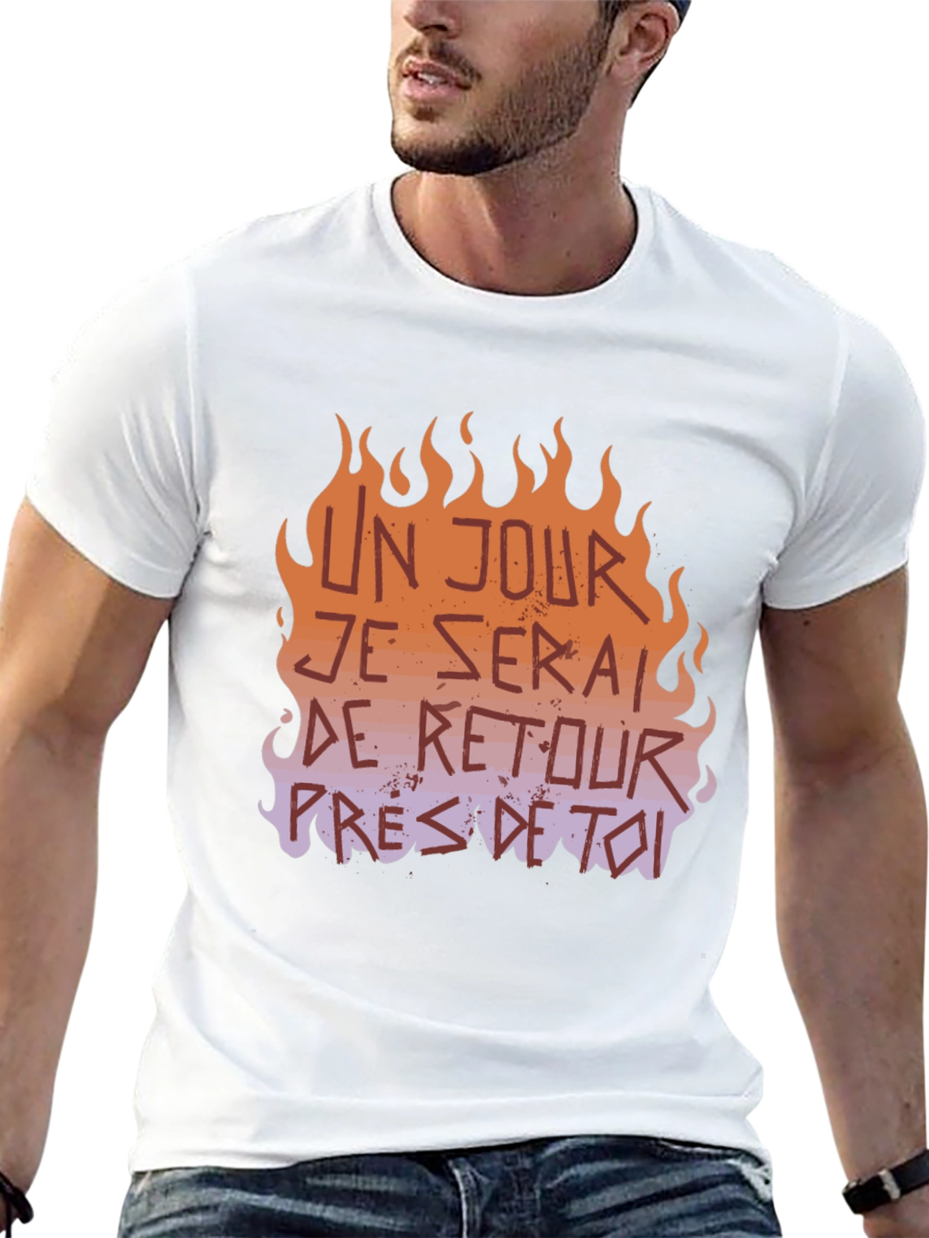 Fiery French Slogan Graphic Tee