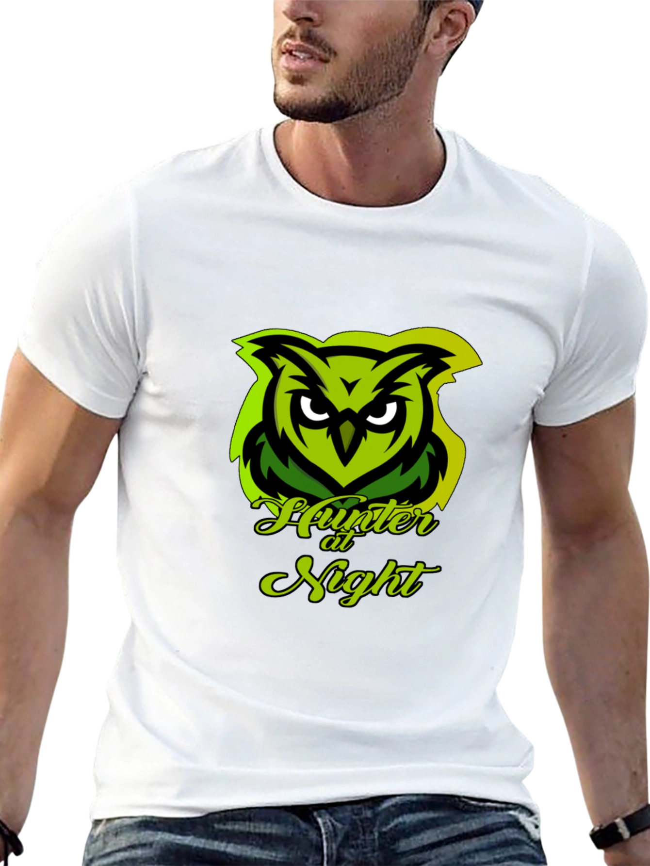 Hunter at Night Owl Graphic Tee - Black Cotton