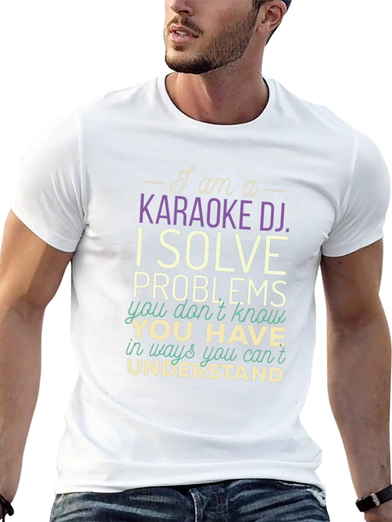 Karaoke DJ T-Shirt - I Solve Problems Funny Tee