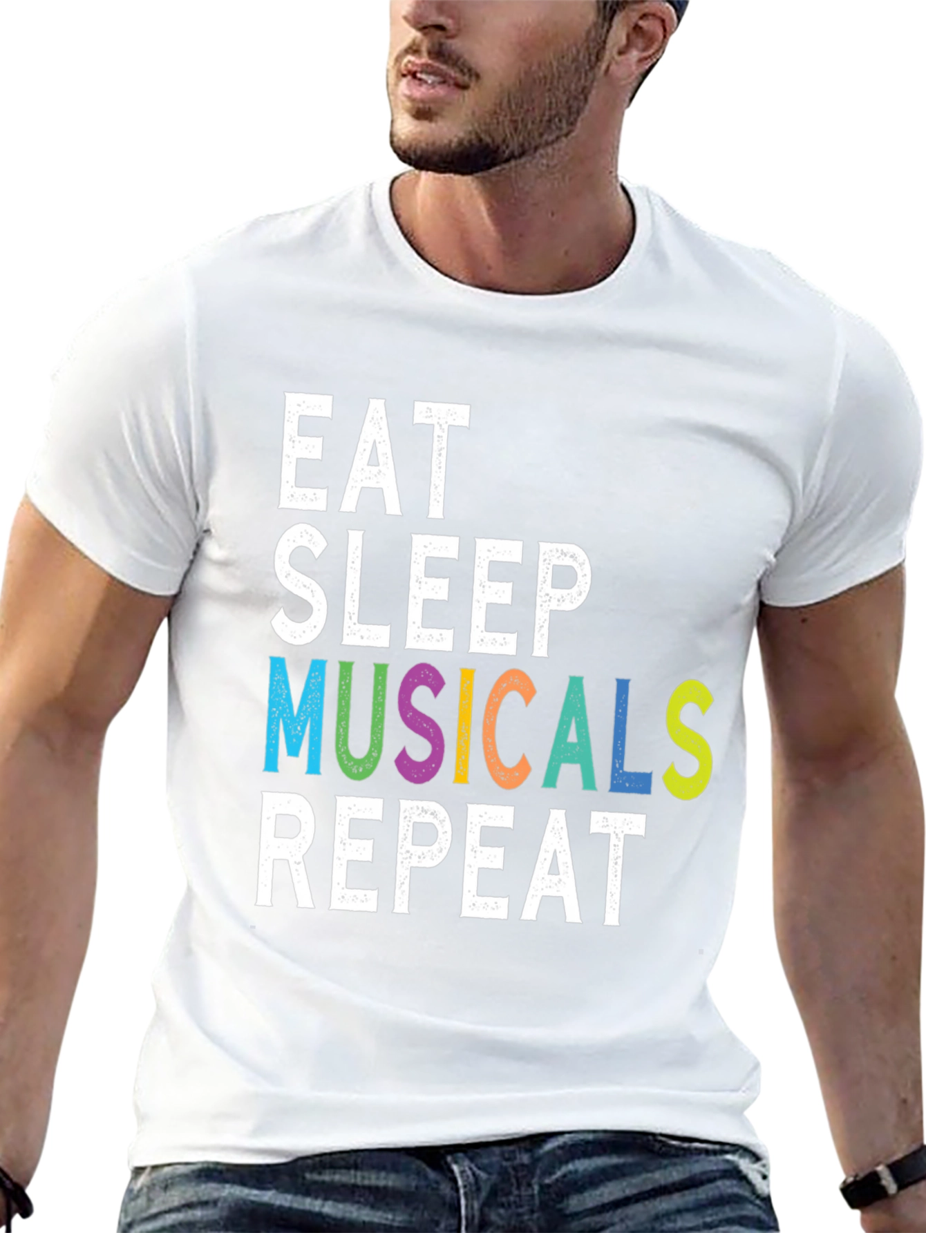Eat Sleep Musicals Repeat Graphic Tee