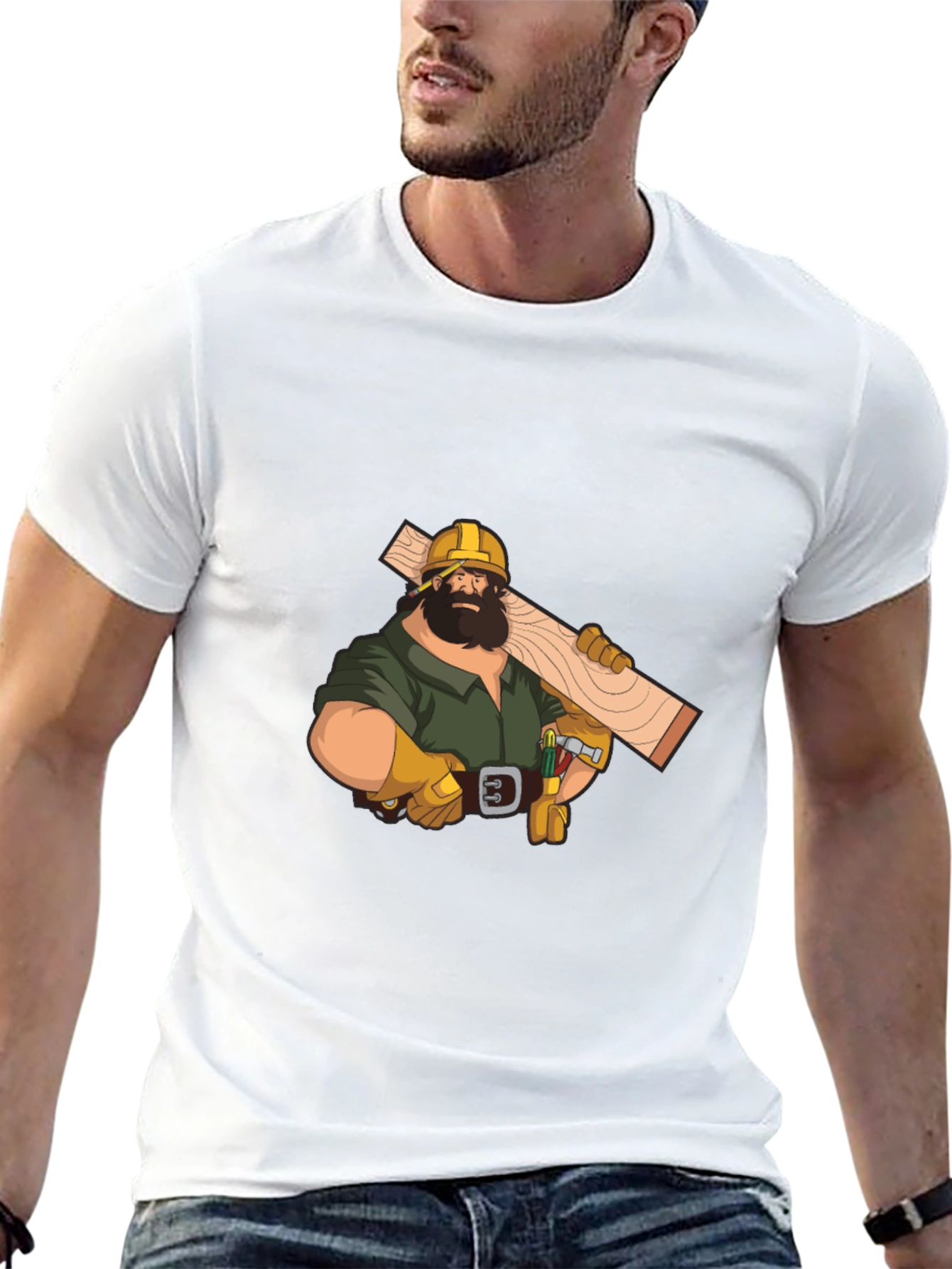 Carpenter Graphic Tee - Black Crew Neck T-Shirt