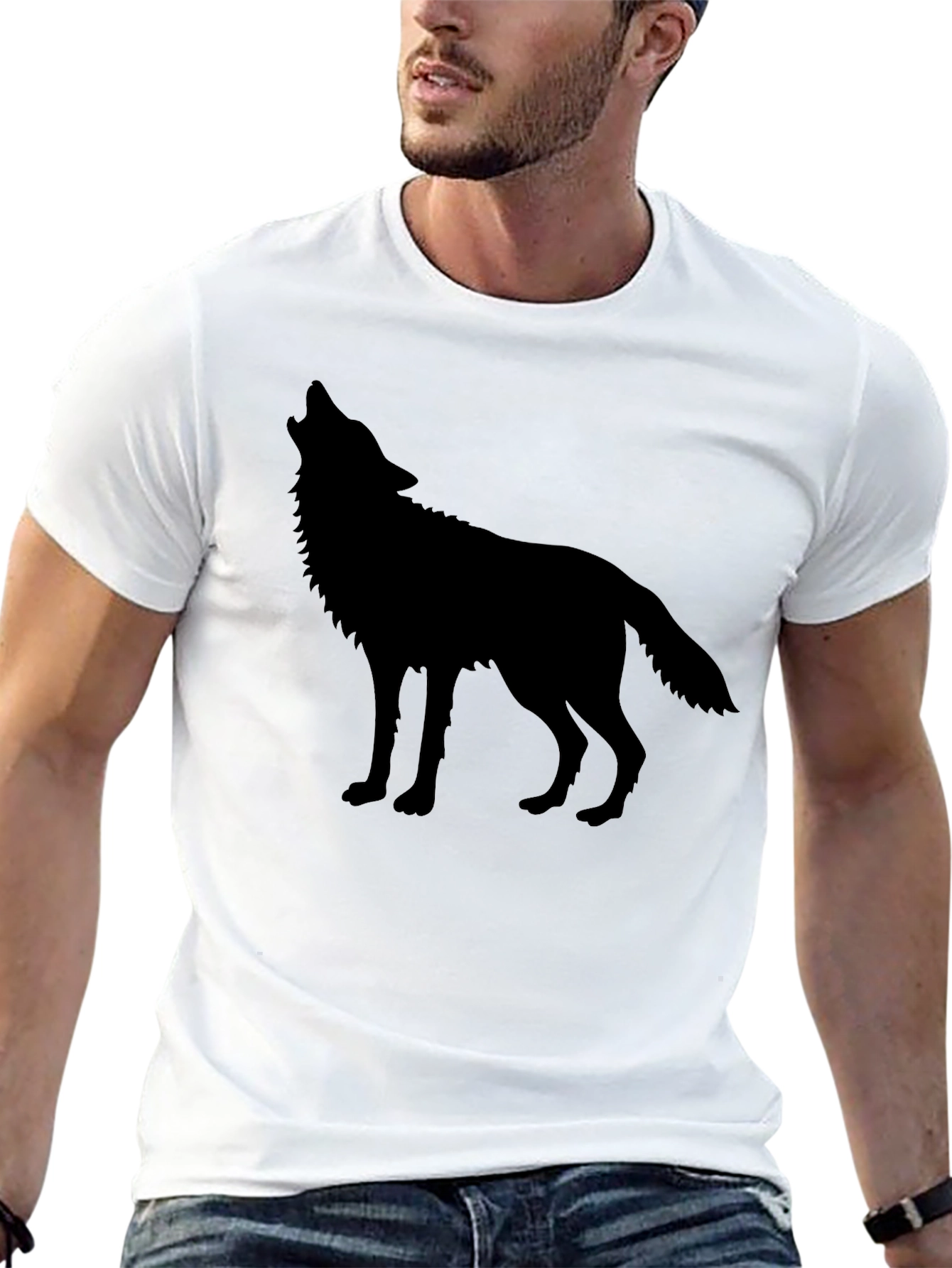 Wolf Silhouette Black T-Shirt