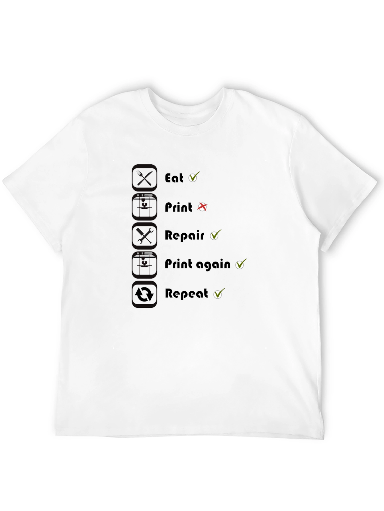 Eat Print Repair Funny Graphic T-Shirt