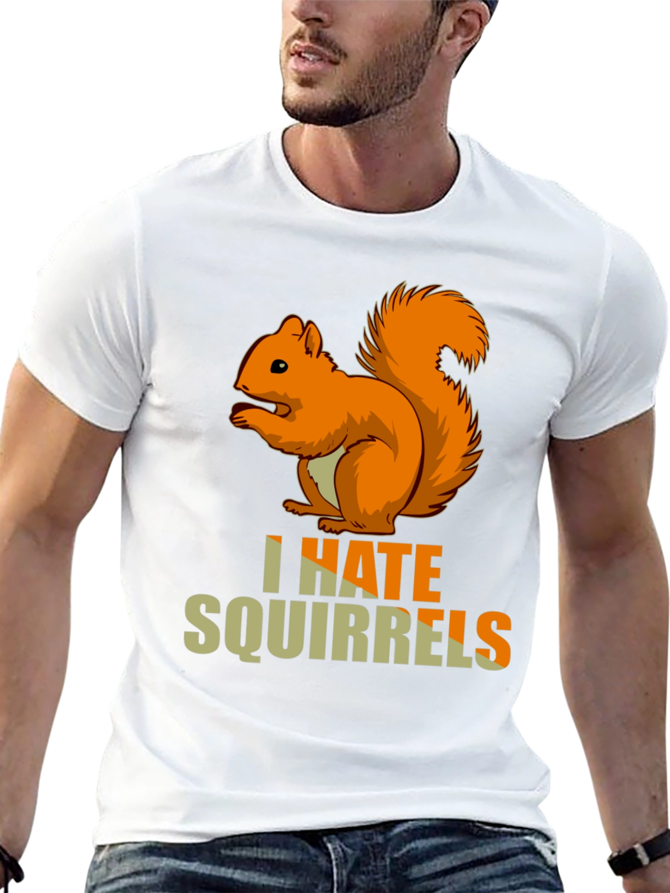 I HATE Squirrels Funny Graphic Novelty T-Shirt