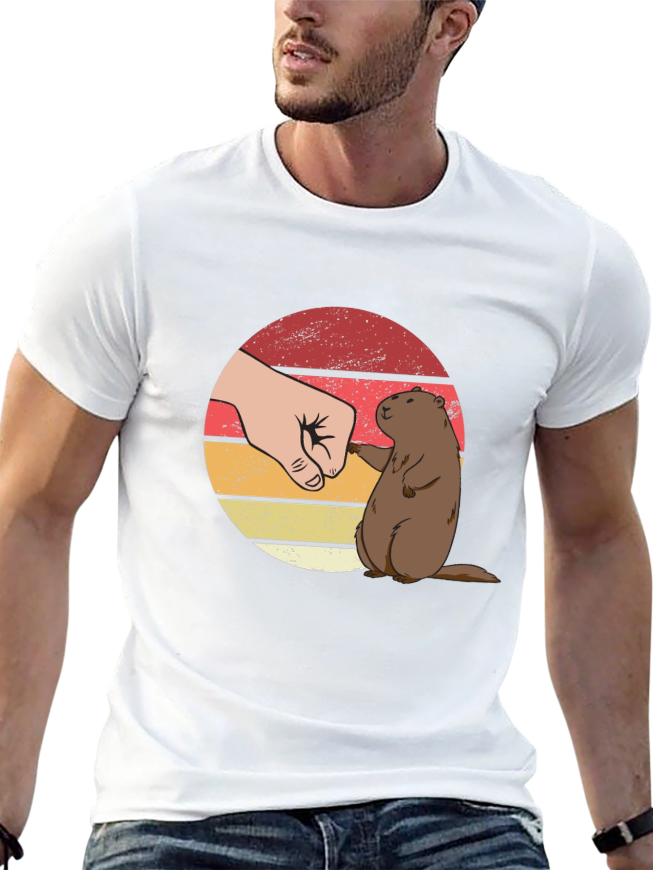 Groundhog Fist Bump Graphic Tee