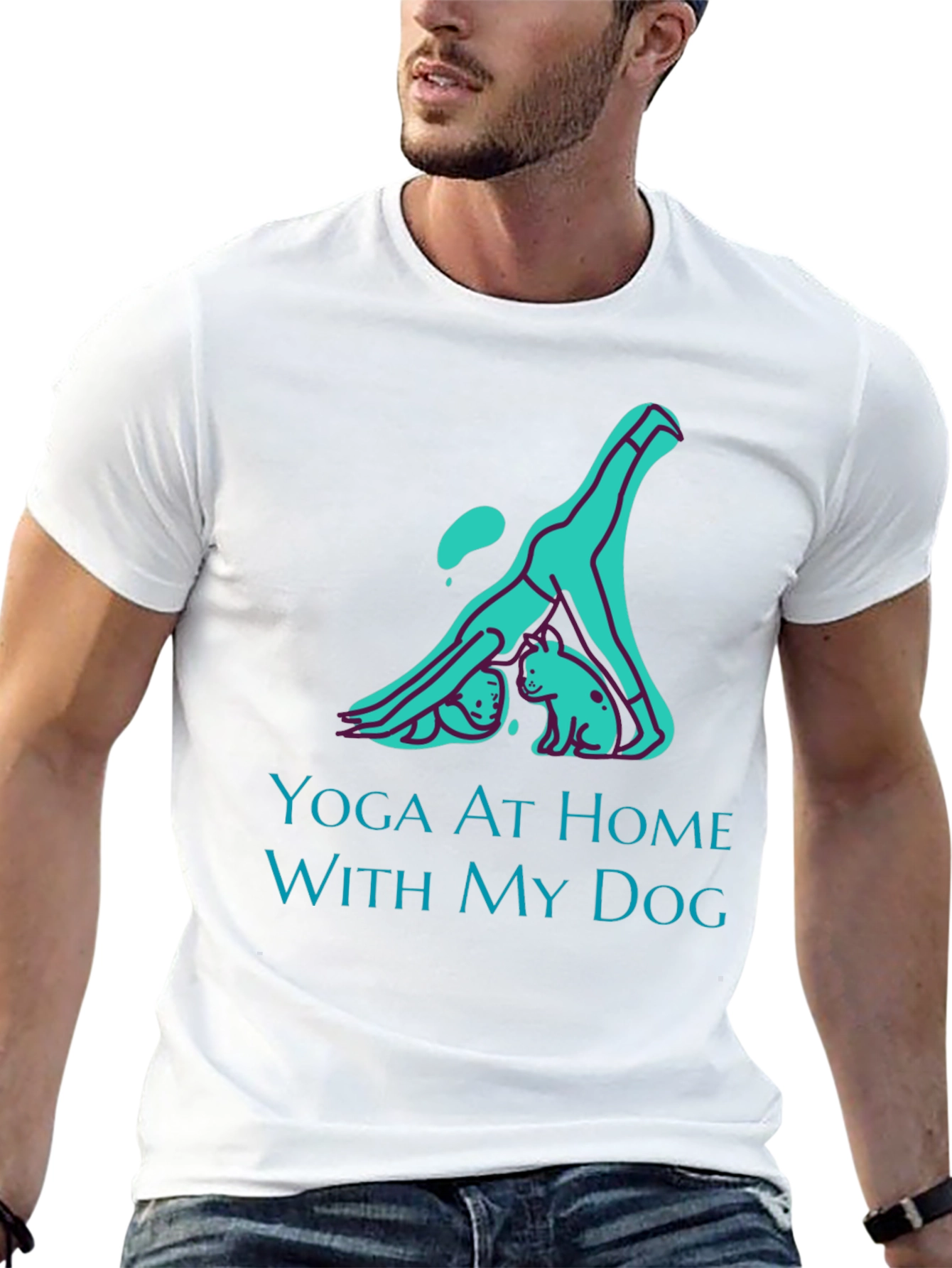 Yoga At Home With My Dog Graphic T-Shirt