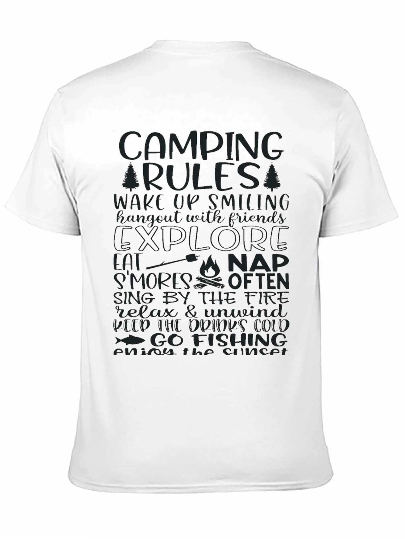 Camping Rules Graphic Print Tee