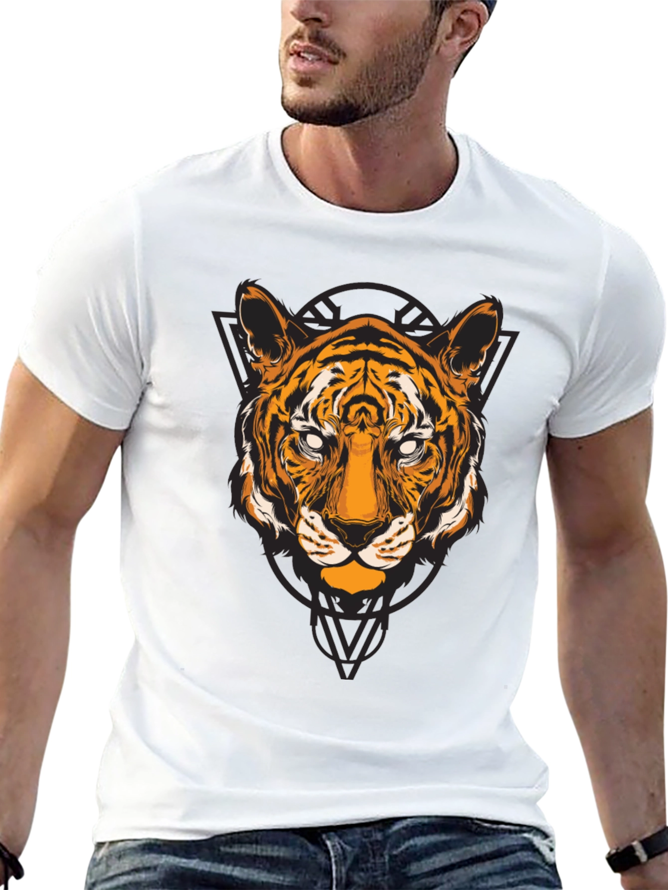 Tiger Graphic T-Shirt - Black Cotton Tee
