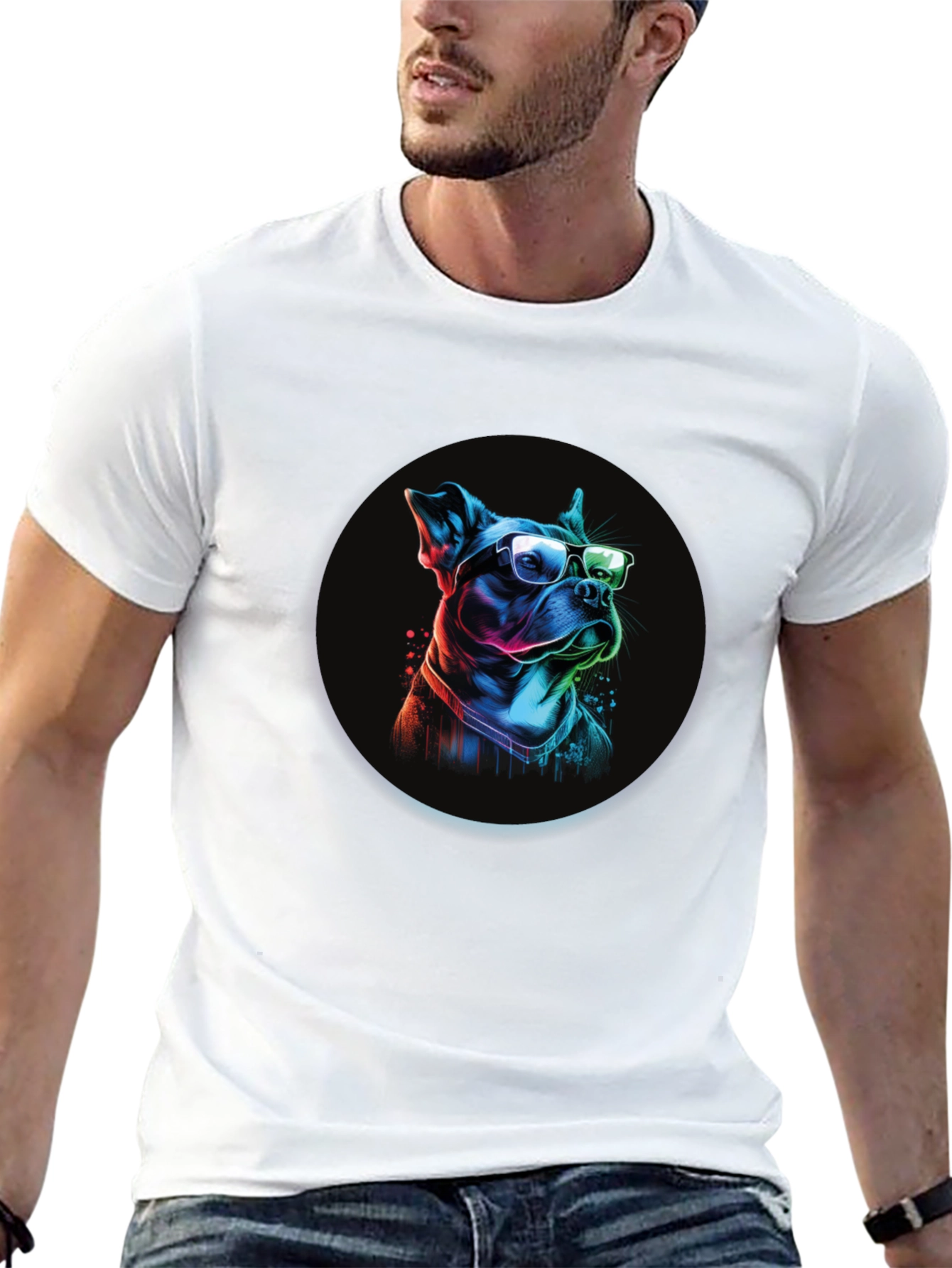 Dog with Glasses Graphic Tee