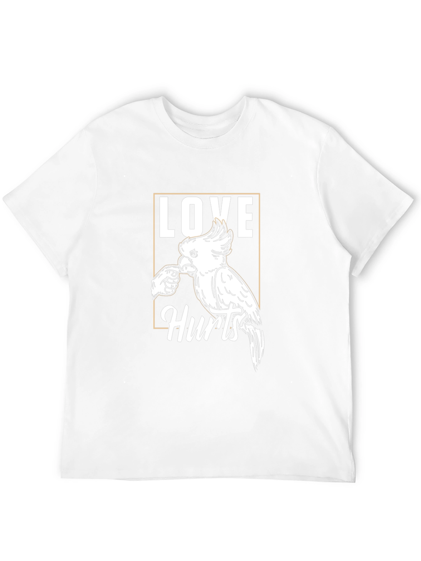 Love Hurts Parrot T-Shirt - Black Graphic Tee