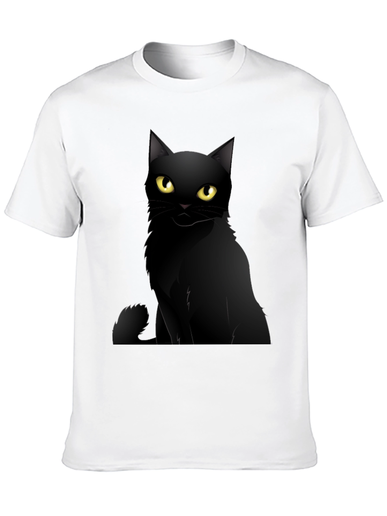 Black Cat Graphic Tee - Mens Casual T-Shirt