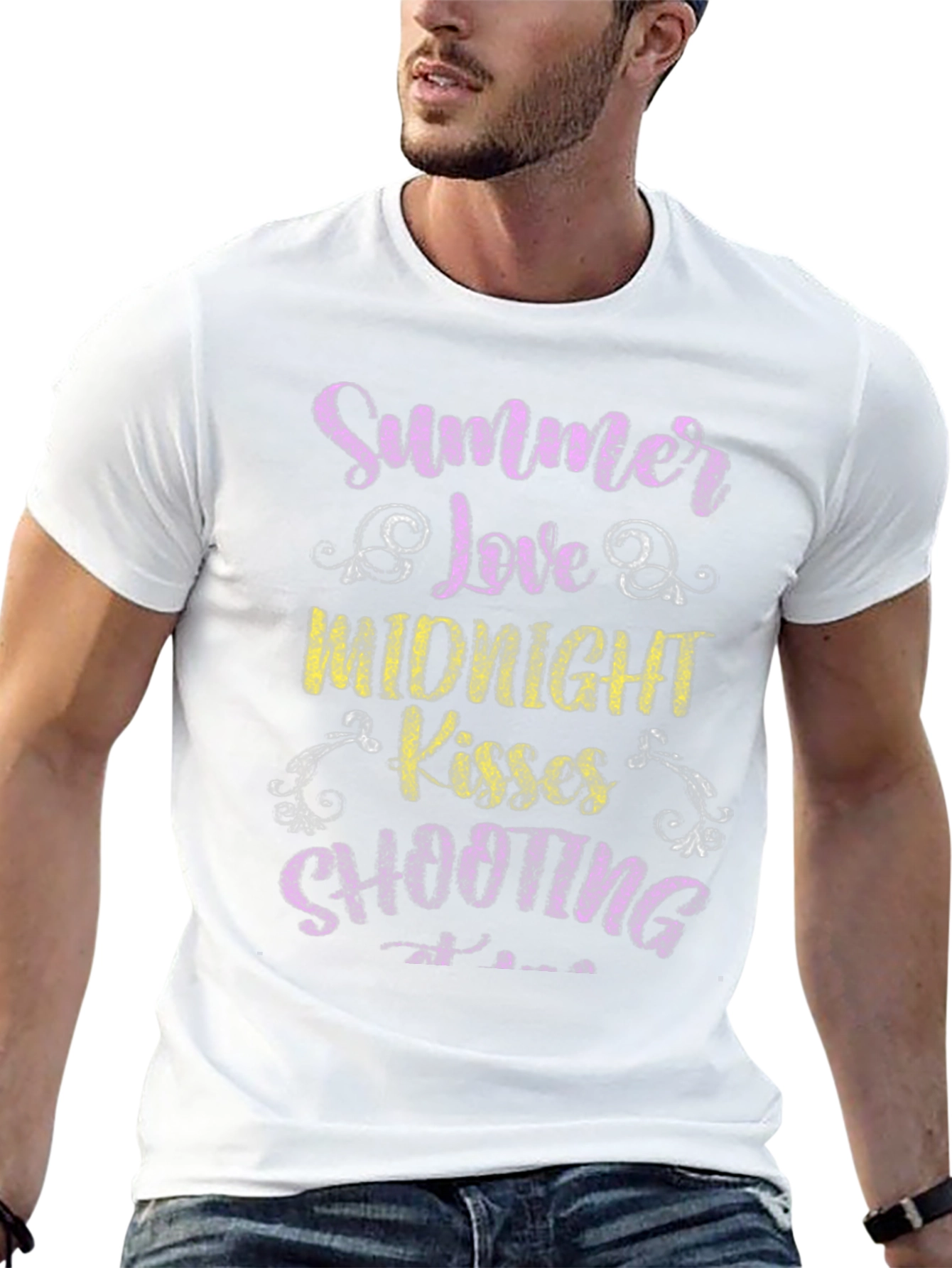 Summer Love Midnight Kisses Shooting Stars Tee