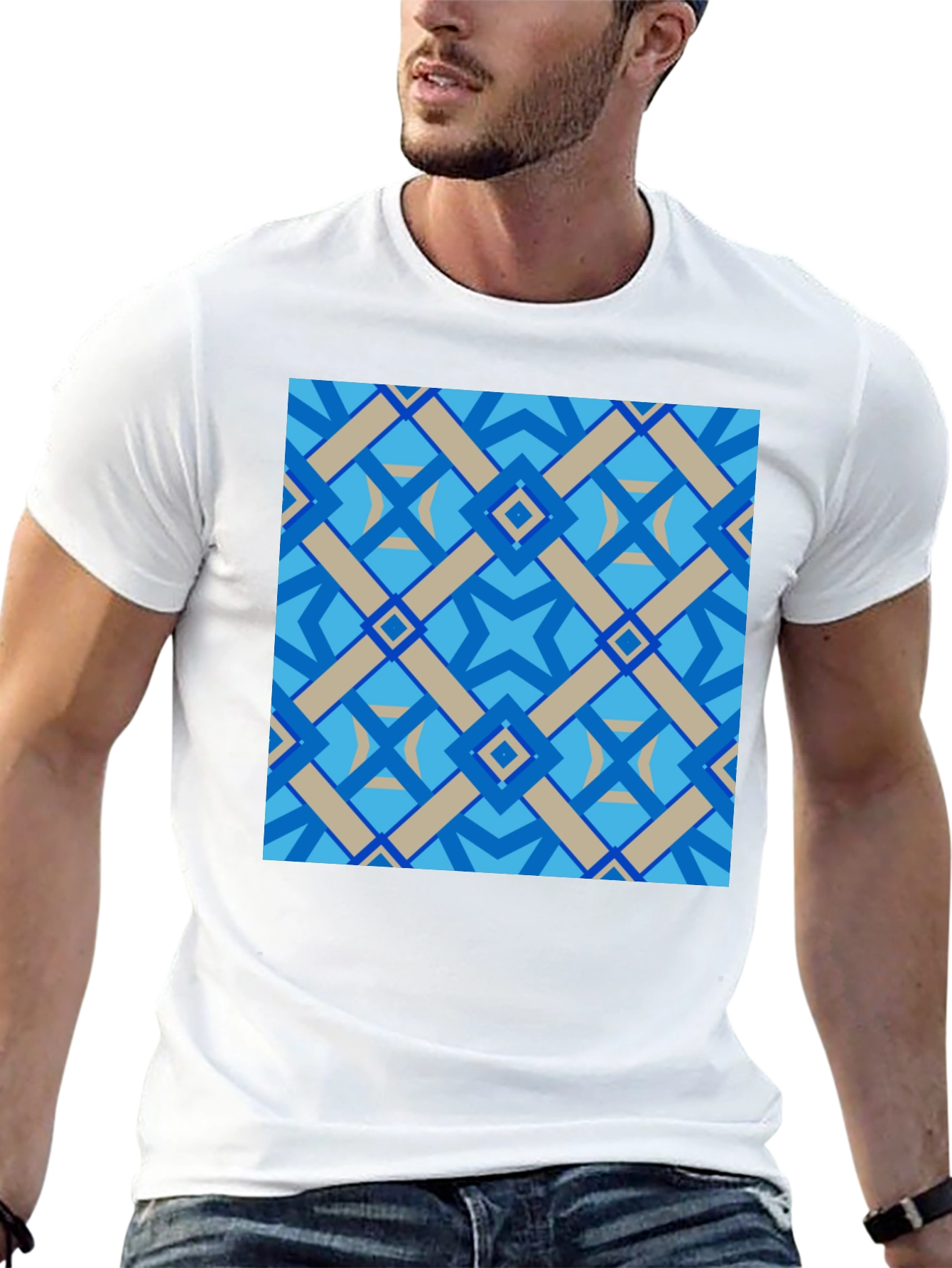 Geometric Pattern Black T-Shirt