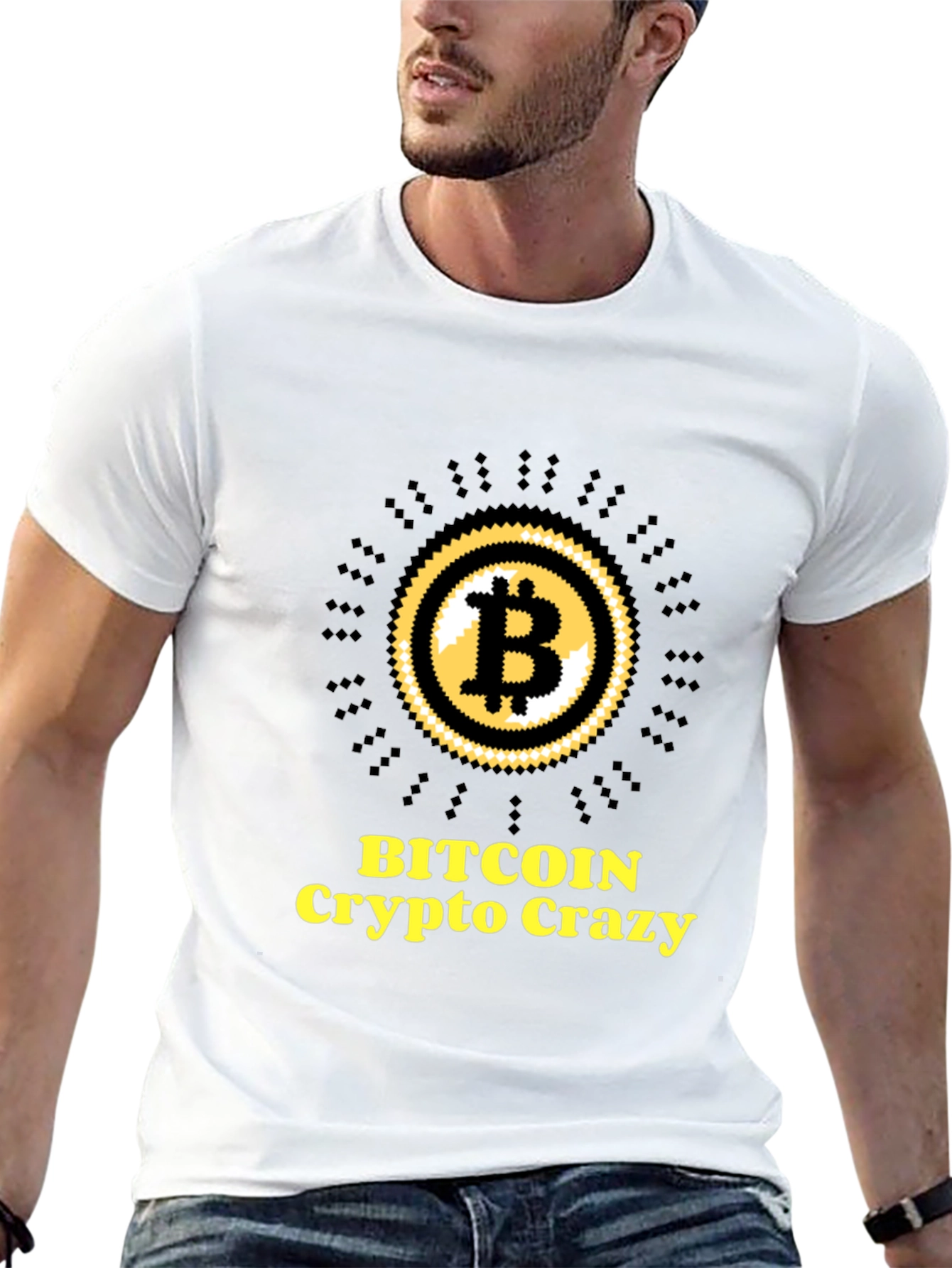 Bitcoin Crypto Crazy Black Graphic Tee