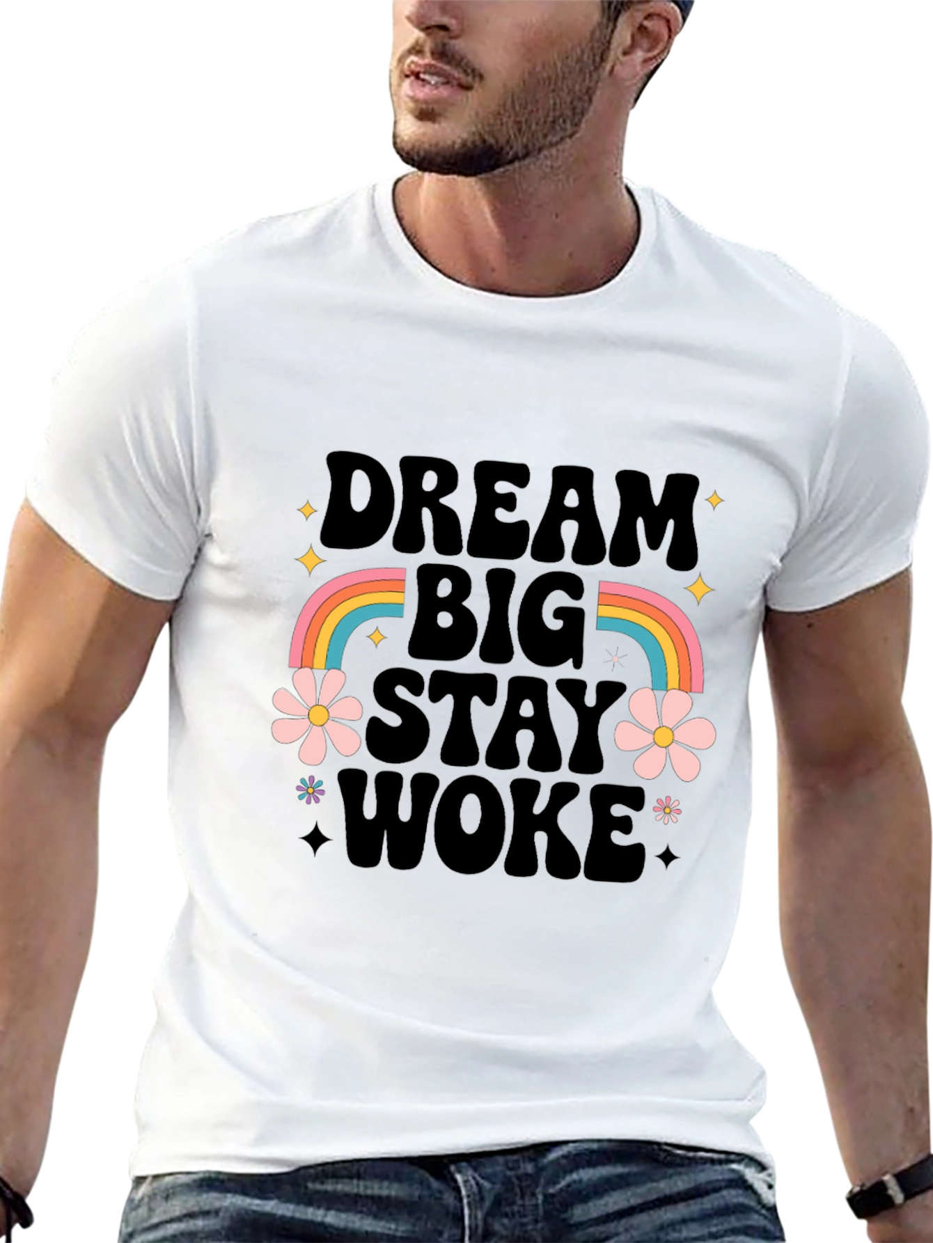 Dream Big Stay Woke Graphic Tee - Black