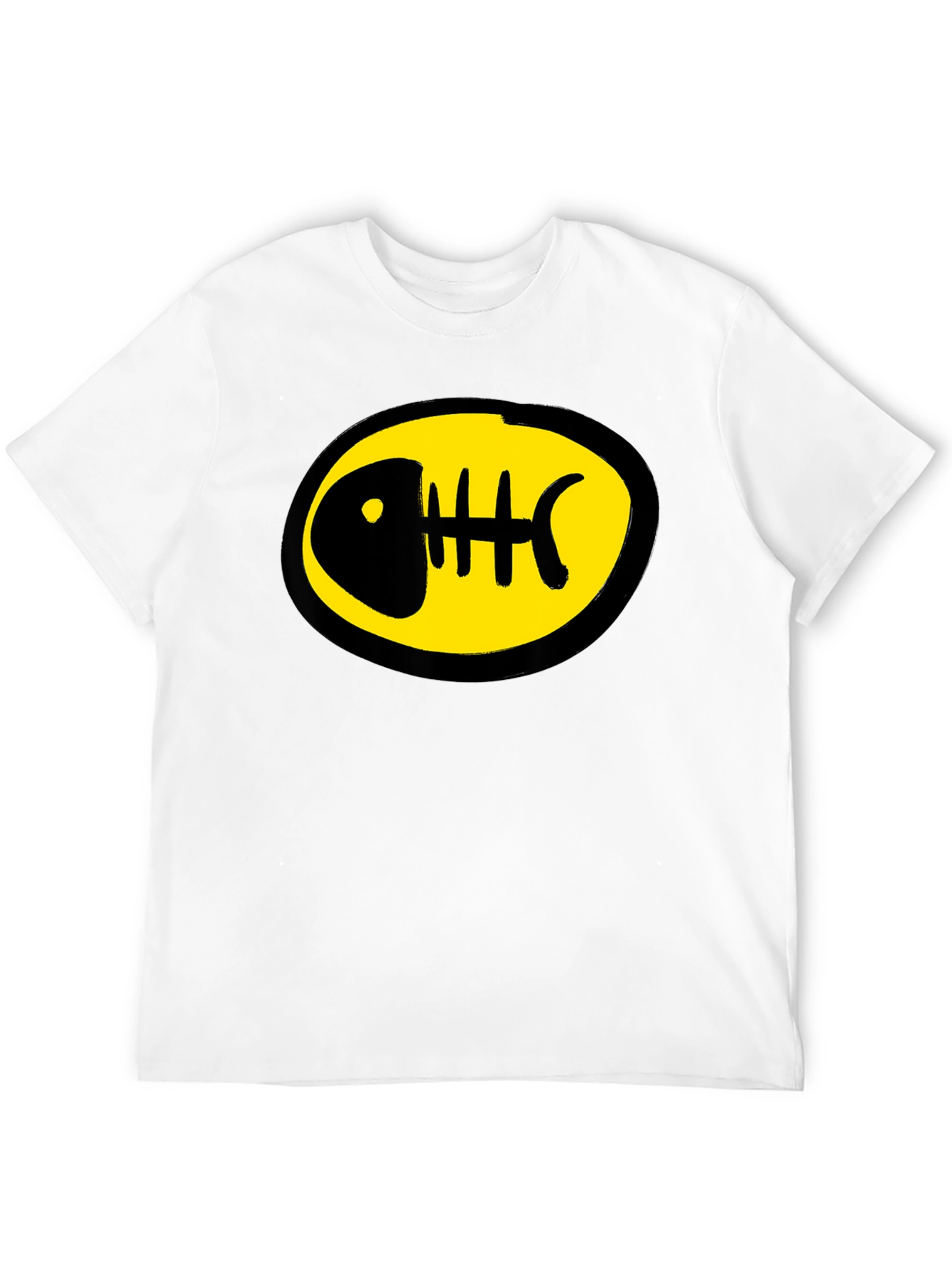 Black T-Shirt with Fishbone Design