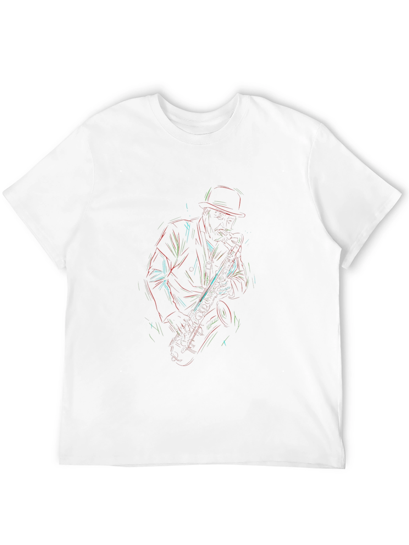Neon Saxophone Player Graphic T-Shirt