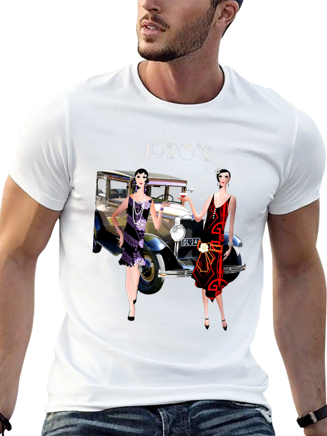 1920s Flapper Car Graphic Tee
