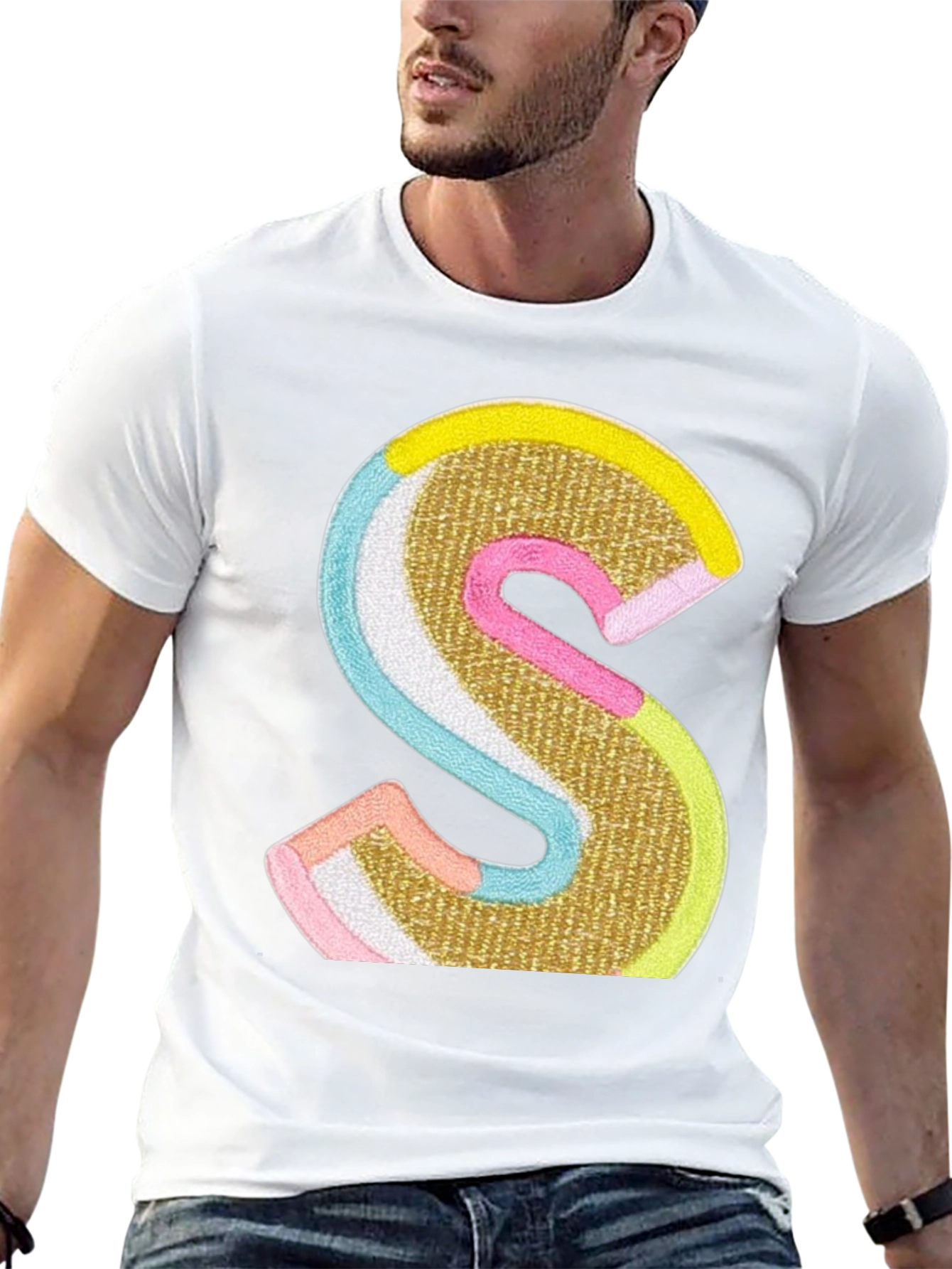 S Letter Graphic Tee - Statement Style