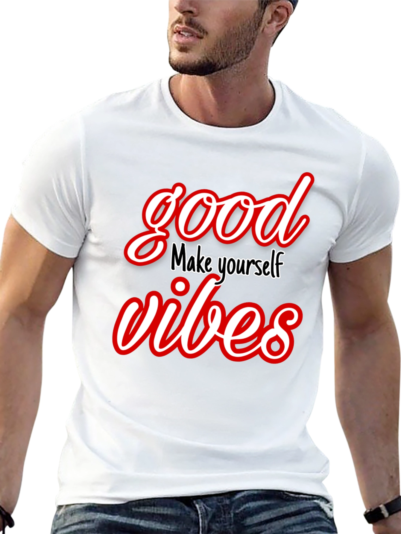 Good Vibes Graphic Tee - Trendy Black T-Shirt