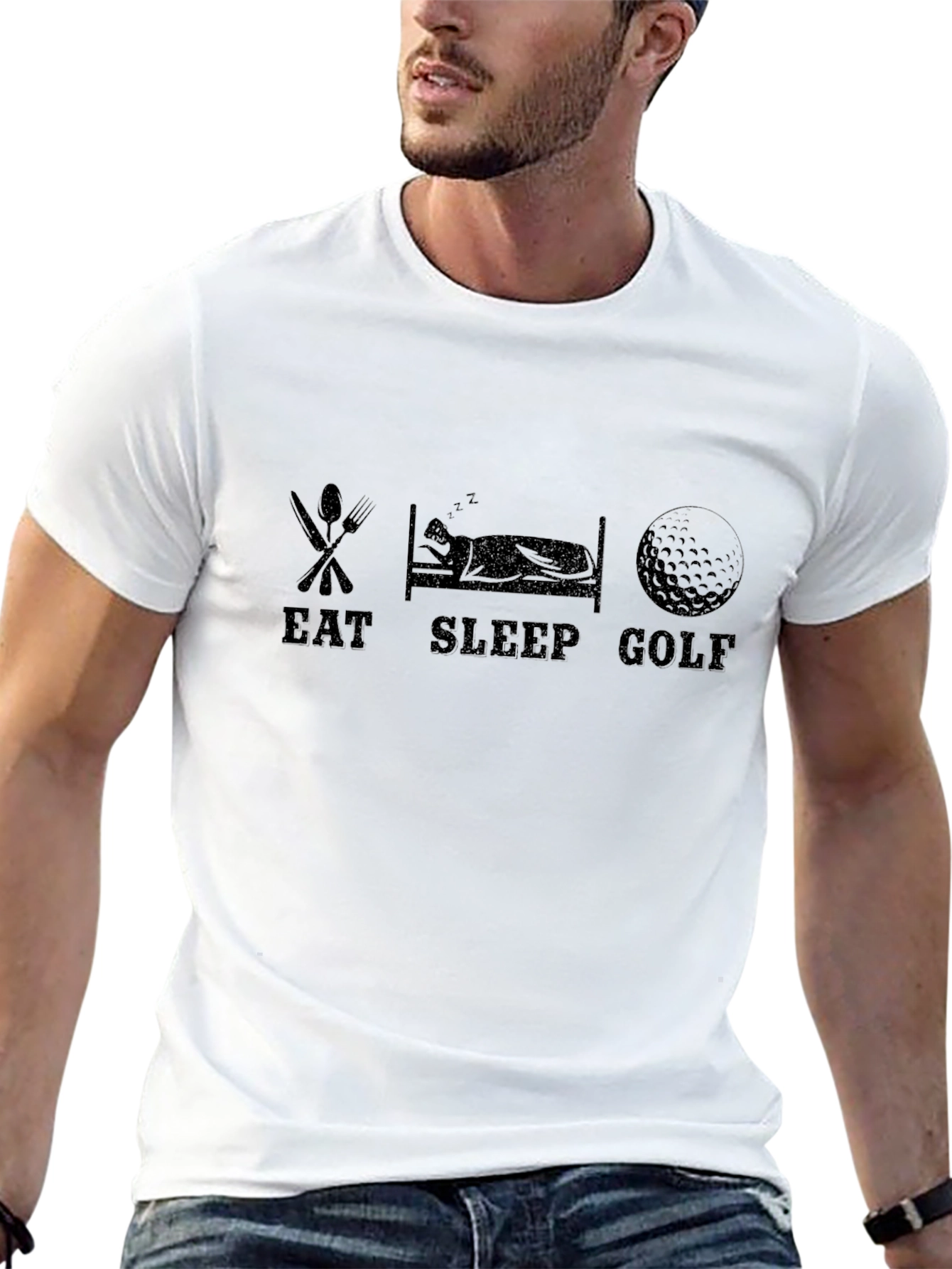 Eat Sleep Golf T-Shirt - Funny Golfer Tee