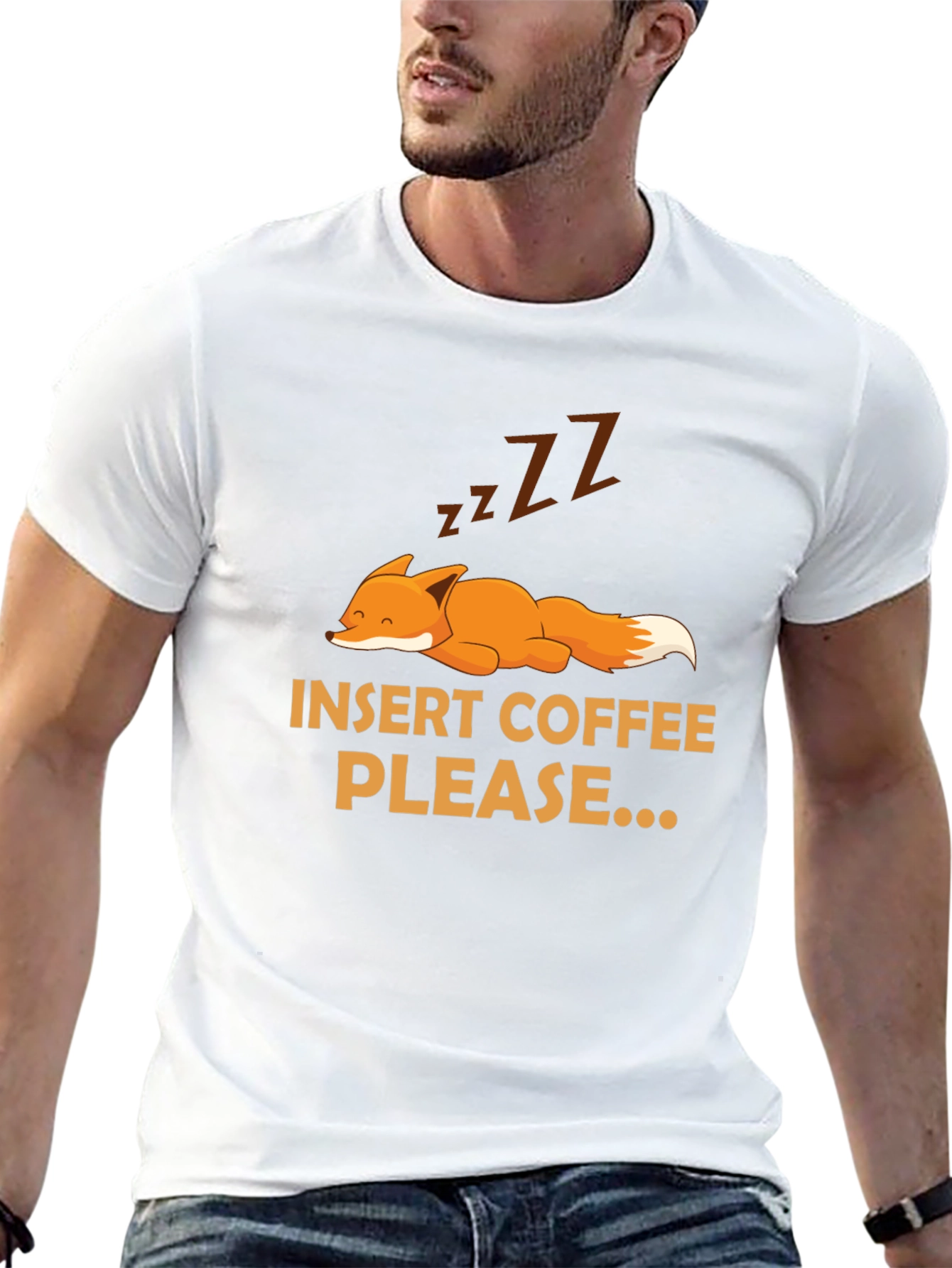 Insert Coffee Please Fox Graphic Tee