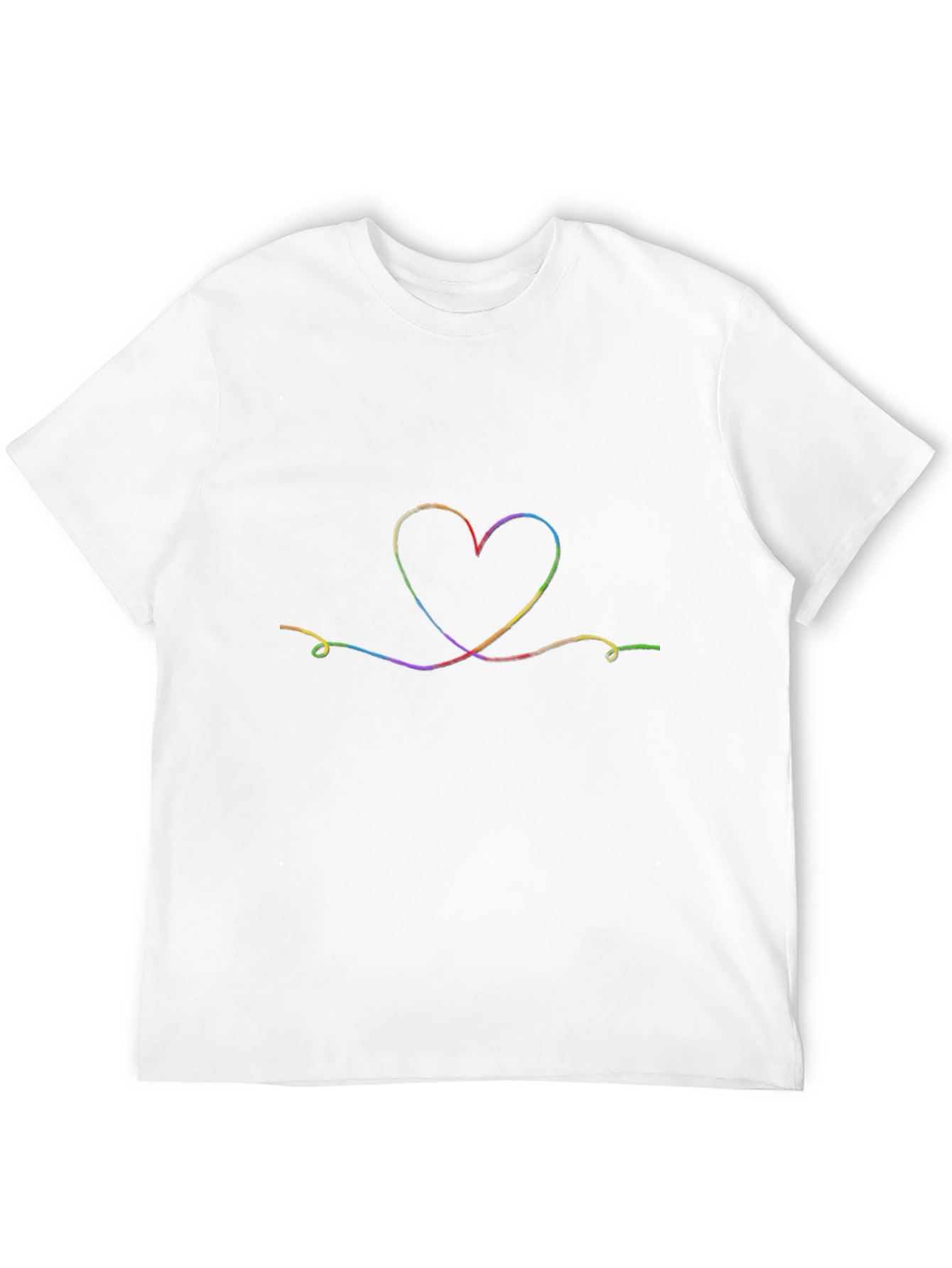 Rainbow Heart Graphic Tee - Soft Cotton Black Shirt