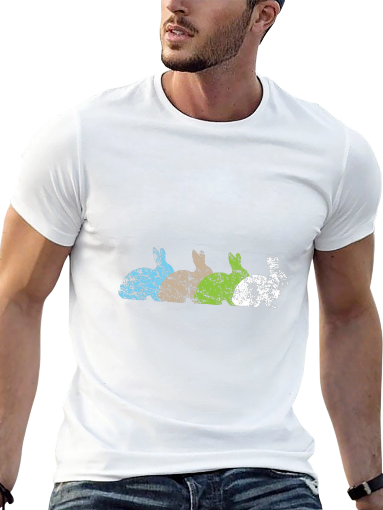 Distressed Bunny Row Graphic Tee