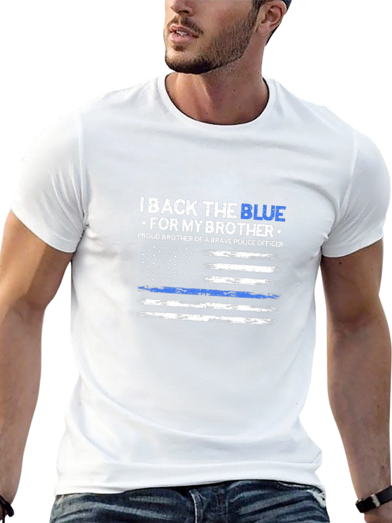 I Back The Blue T-Shirt - Proud Police Brother
