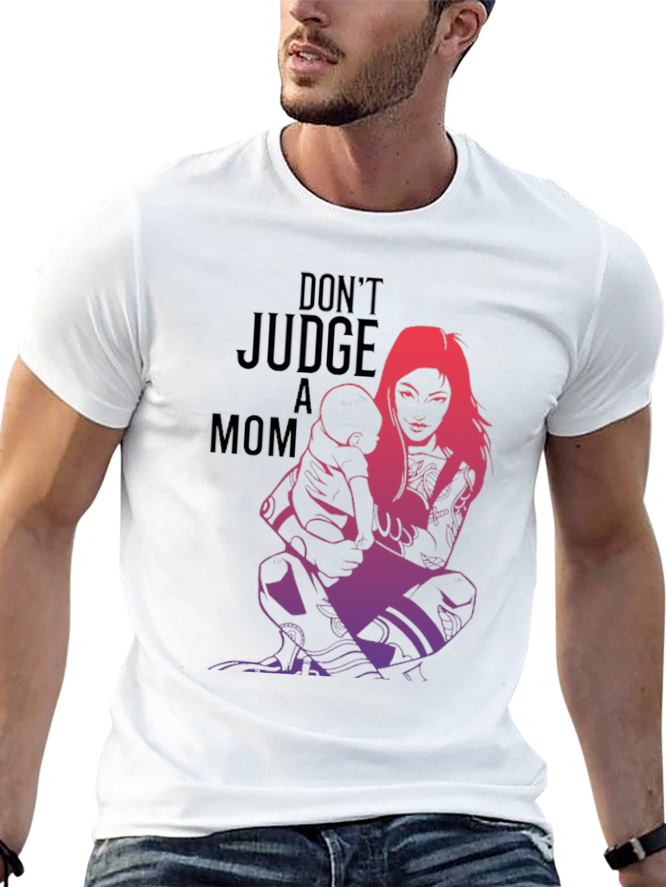 Tattooed Mom Graphic Tee - Dont Judge