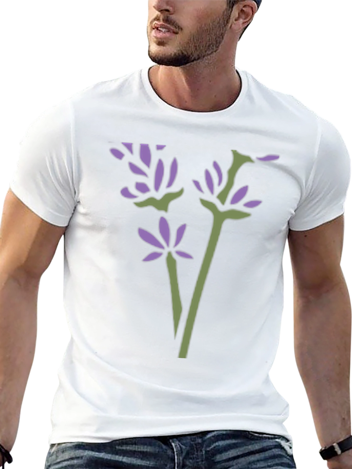 Floral Print Black T-Shirt - Stylish & Casual