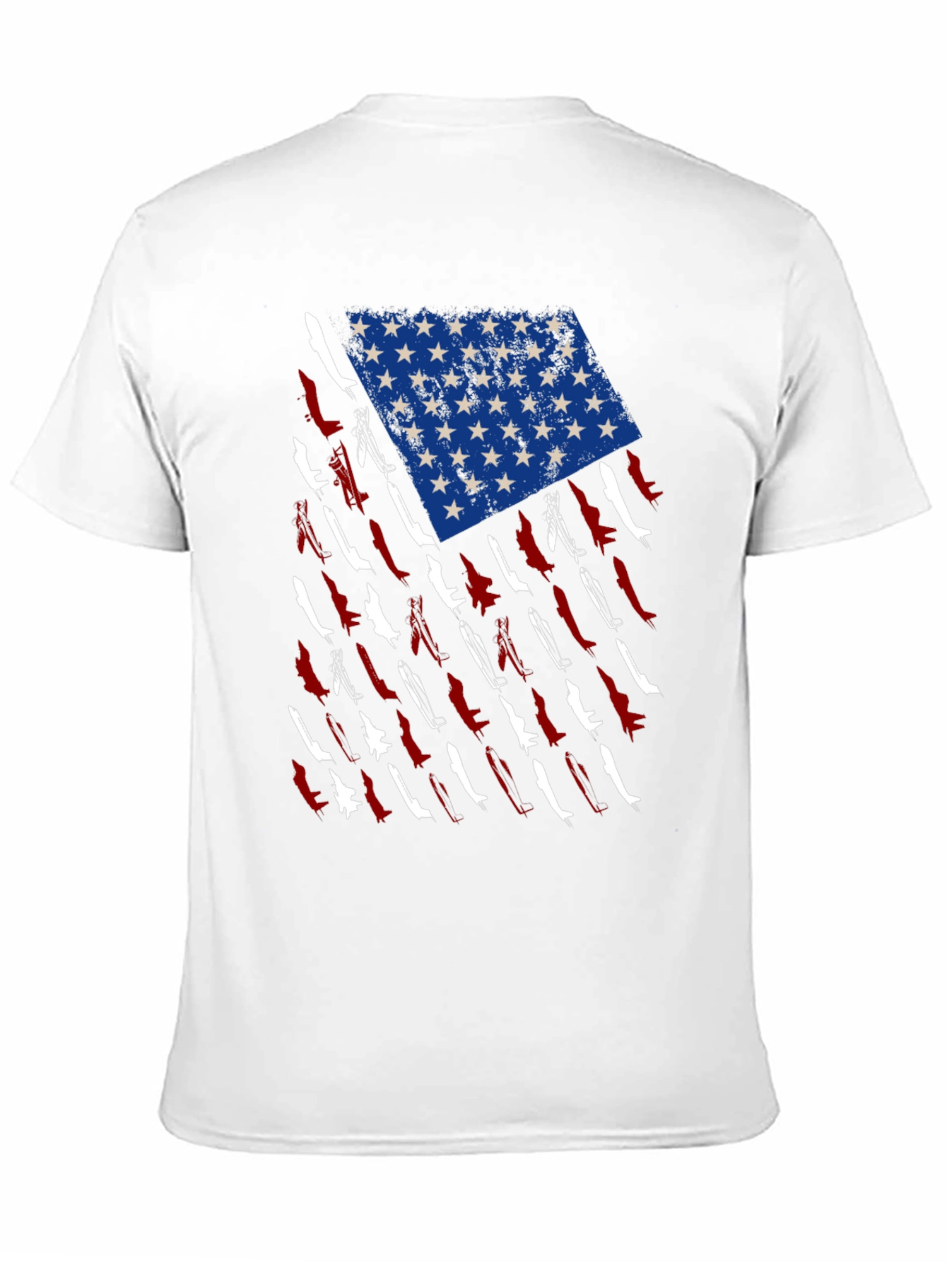 American Flag Fighter Jet Graphic T-Shirt