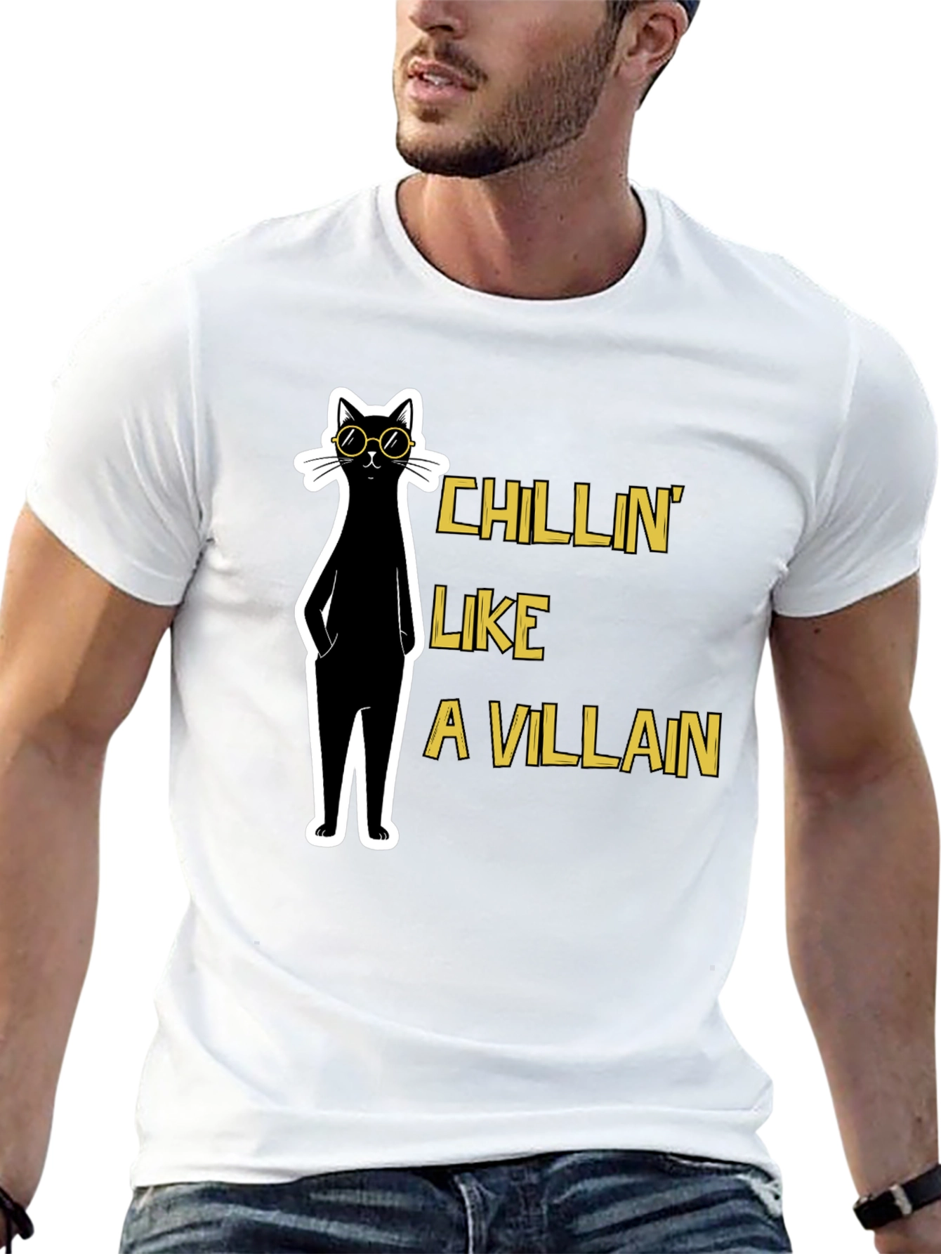 Chillin Like A Villain Cat T-Shirt