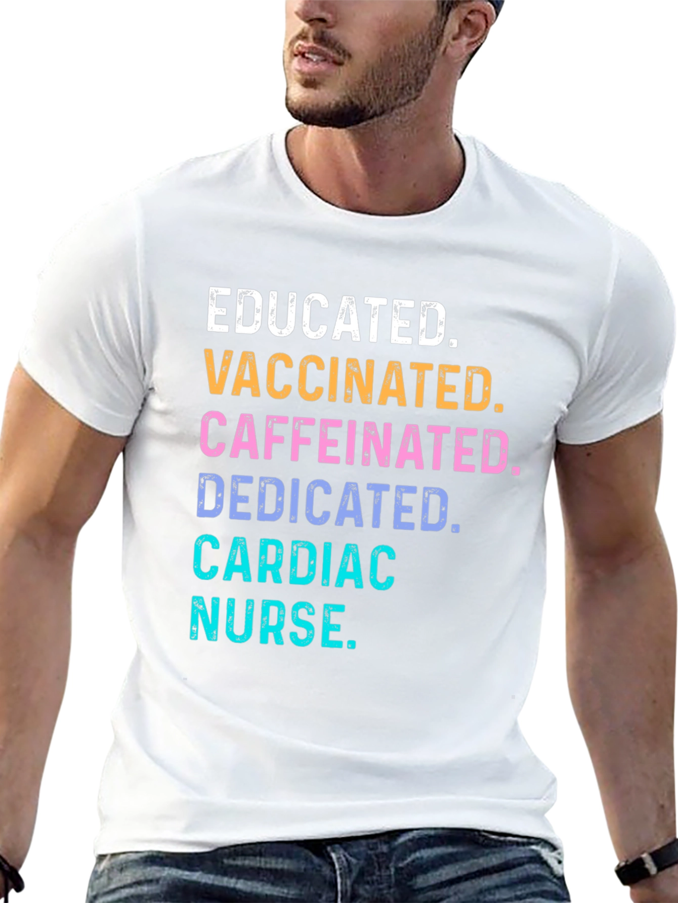 Educated Vaccinated Caffeinated Cardiac Nurse T-Shirt
