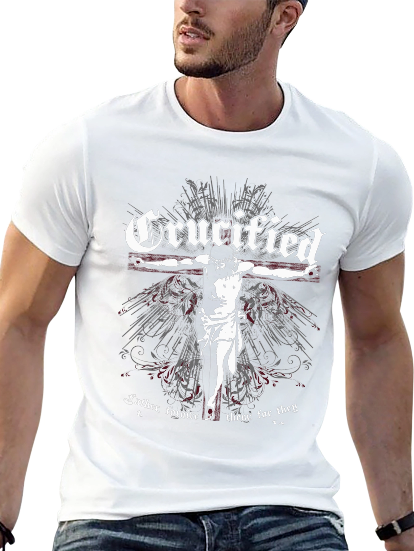 Crucified Graphic Tee - Black Religious T-Shirt
