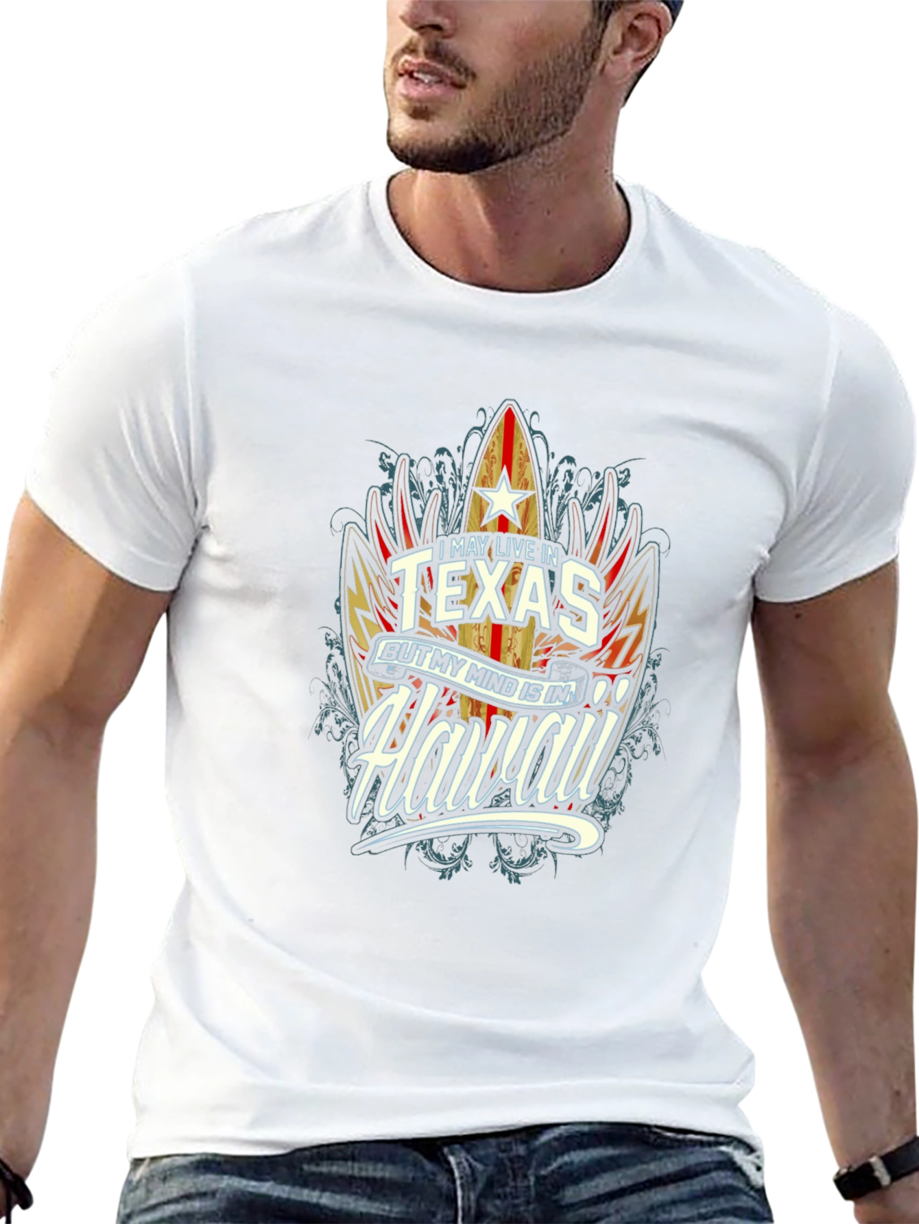 Texas Mind Hawaii Graphic Tee - Mens Black T-Shirt
