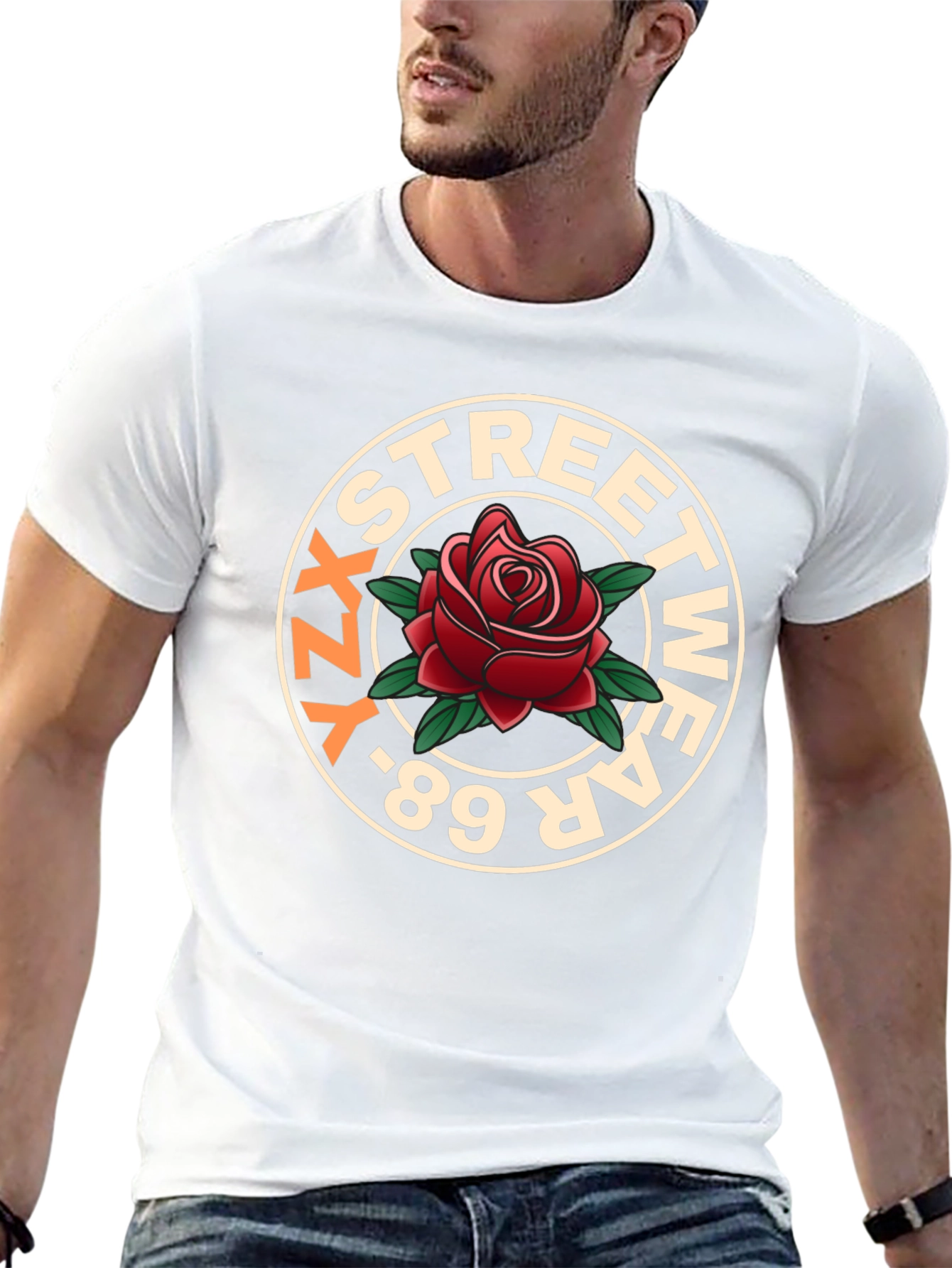 YZ Streetwear 89 Rose Graphic T-Shirt