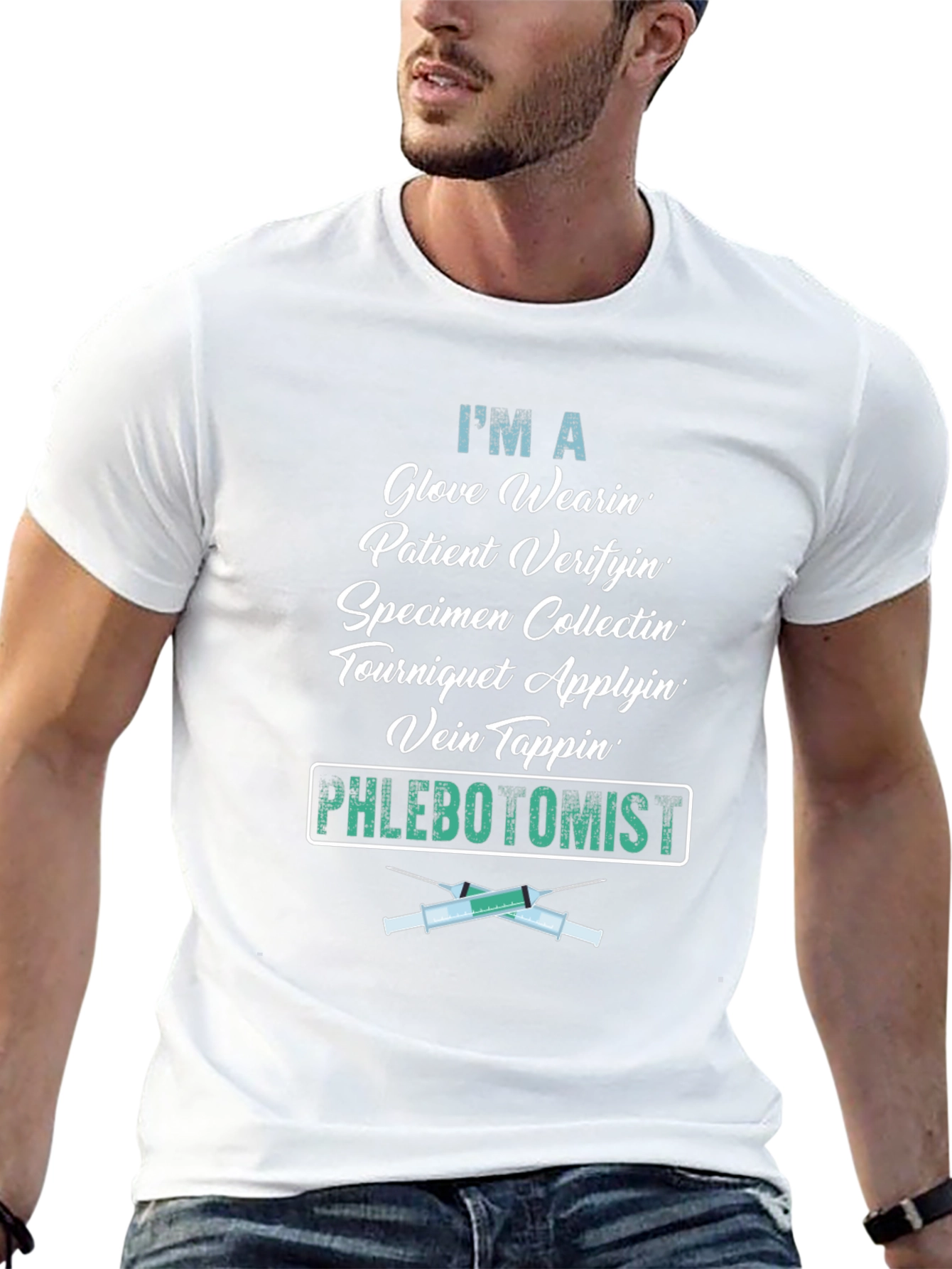 Phlebotomist T-Shirt - Glove Wearin Specimen Collectin