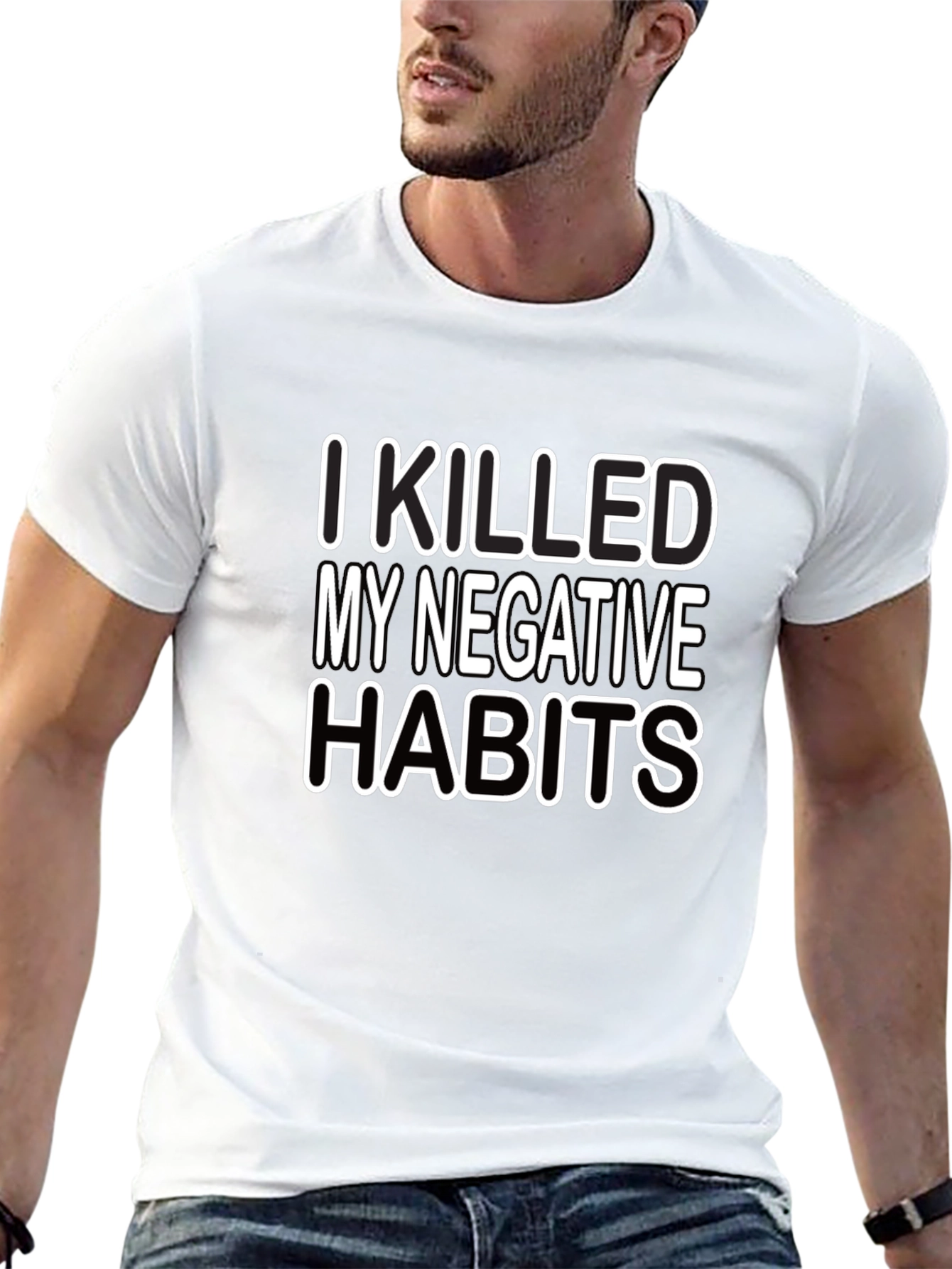 I Killed My Negative Habits Graphic Tee - Black