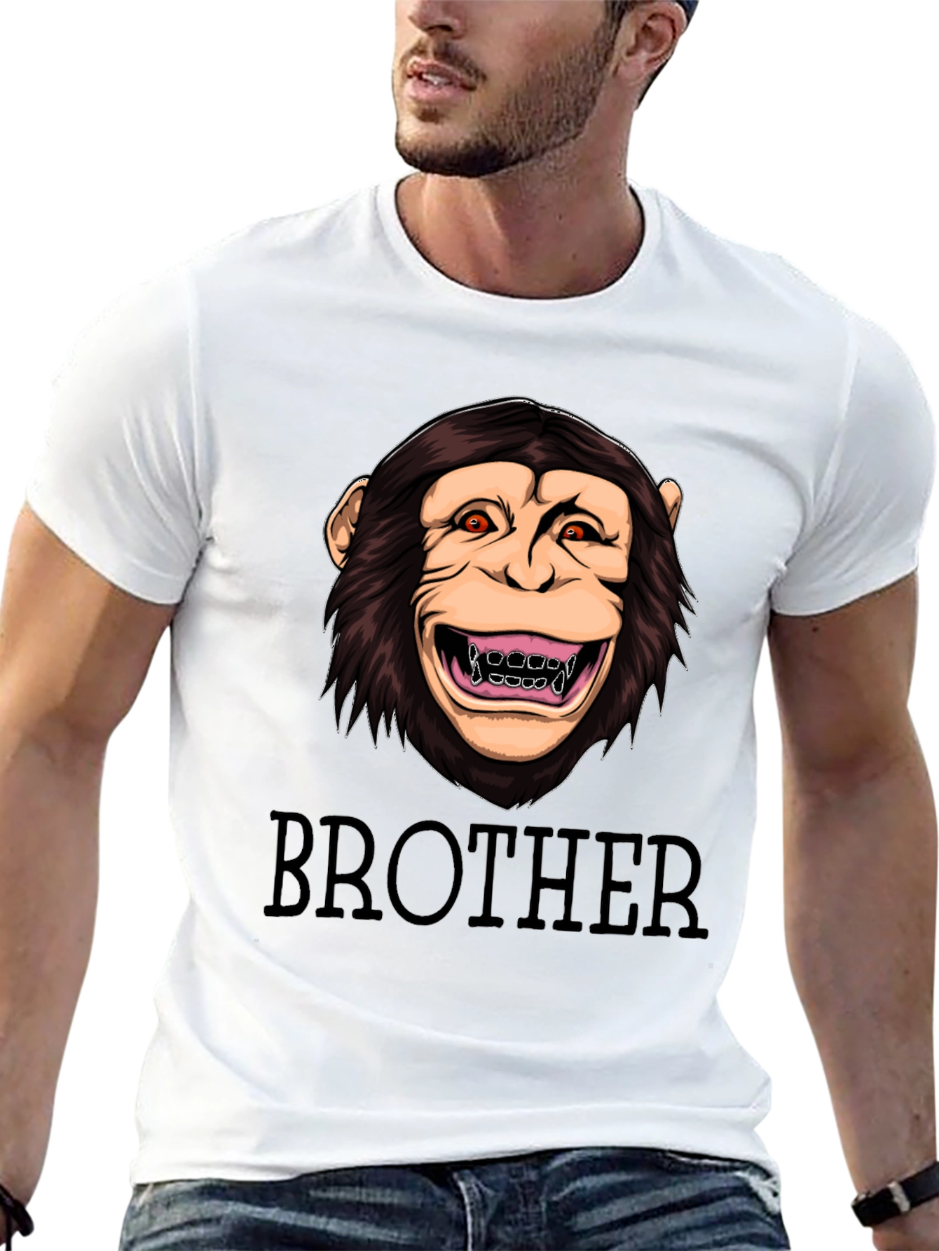 Brother Monkey Graphic Tee - Crew Neck T-Shirt