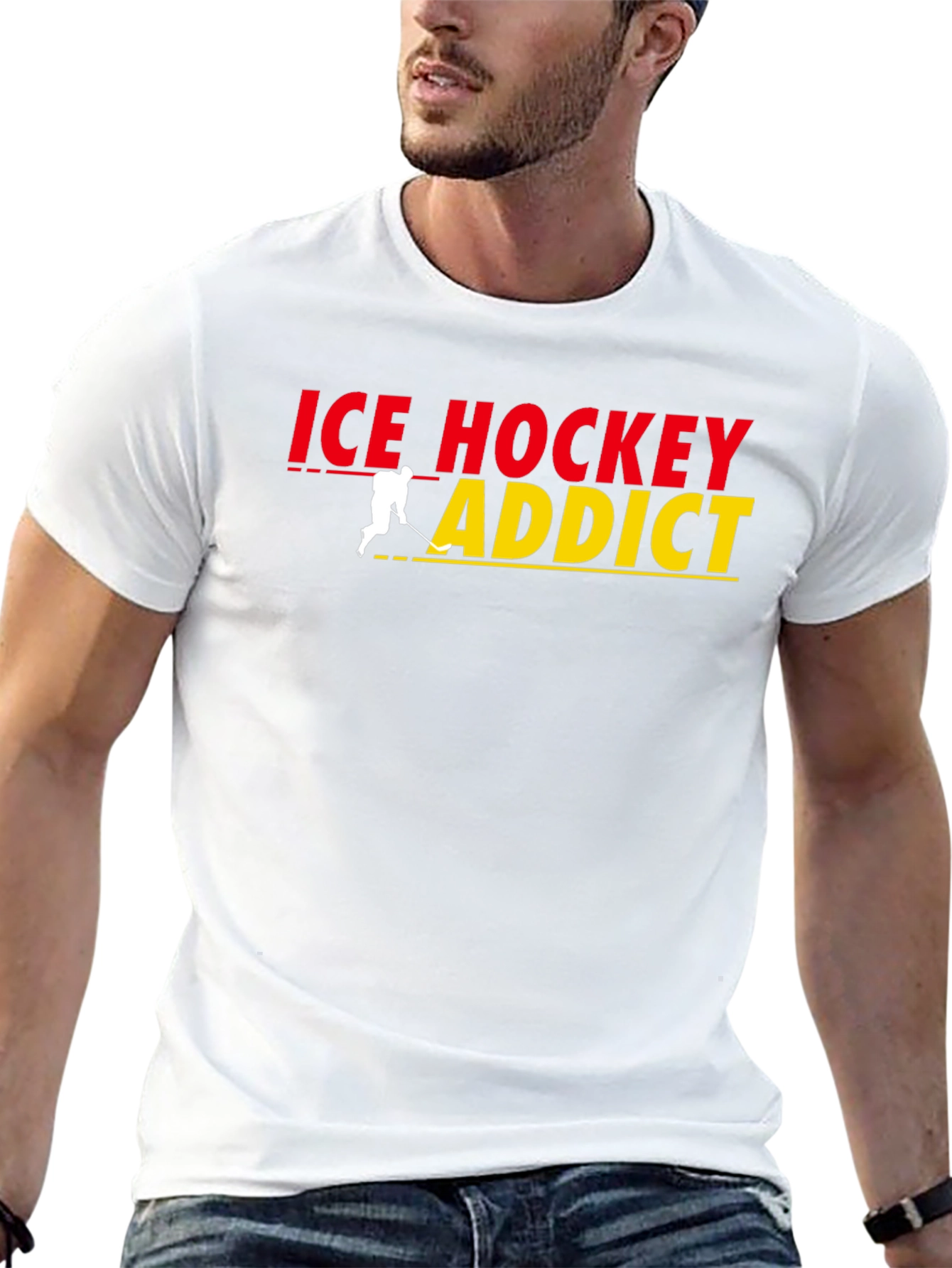 Ice Hockey Addict Graphic T-Shirt
