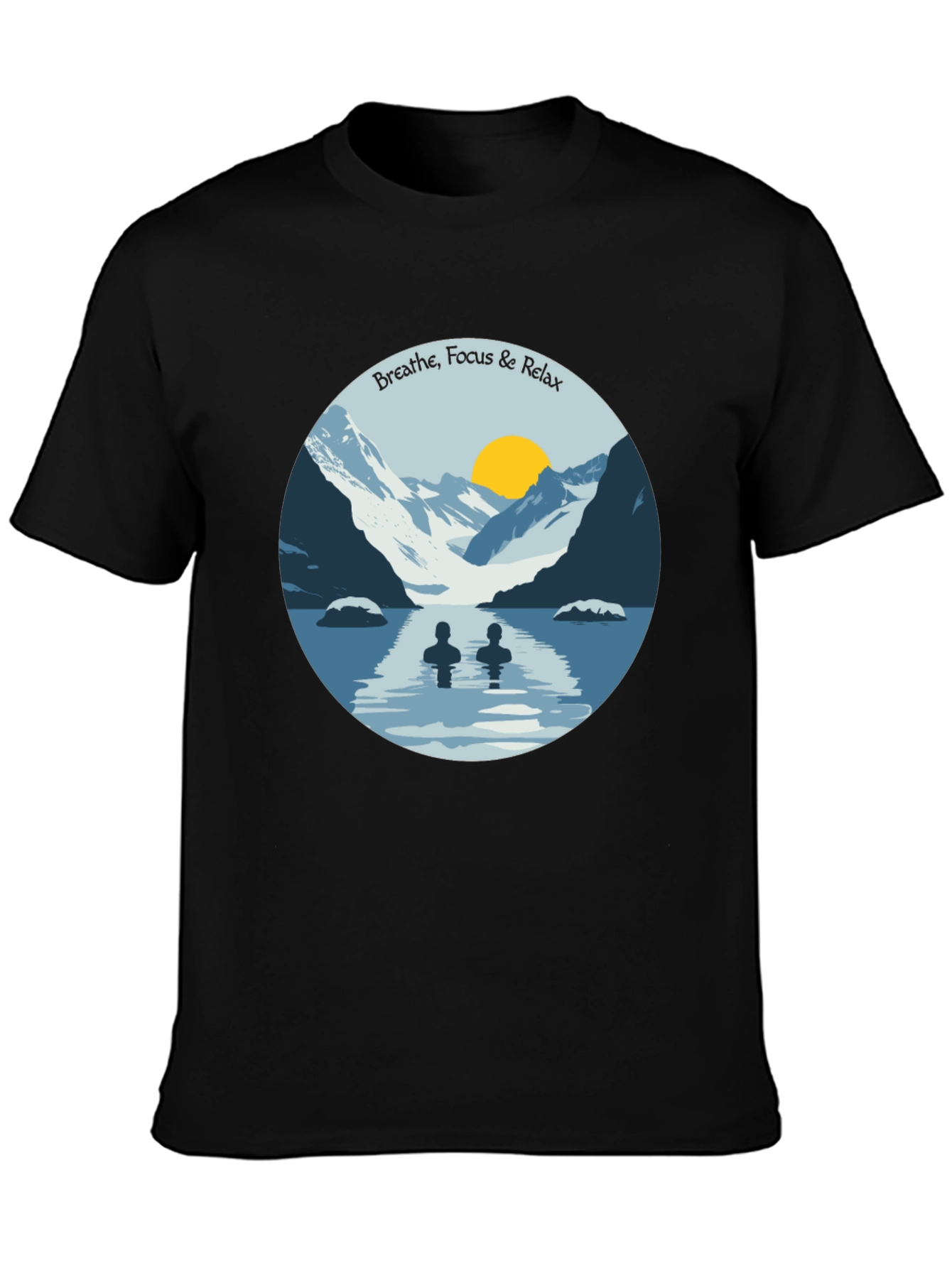 Breathe Focus Relax Graphic Tee - Black