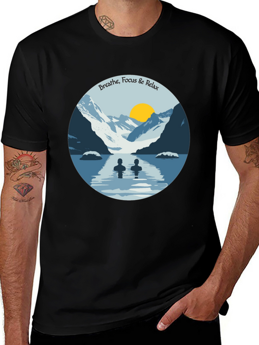 Breathe Focus Relax Graphic Tee - Black