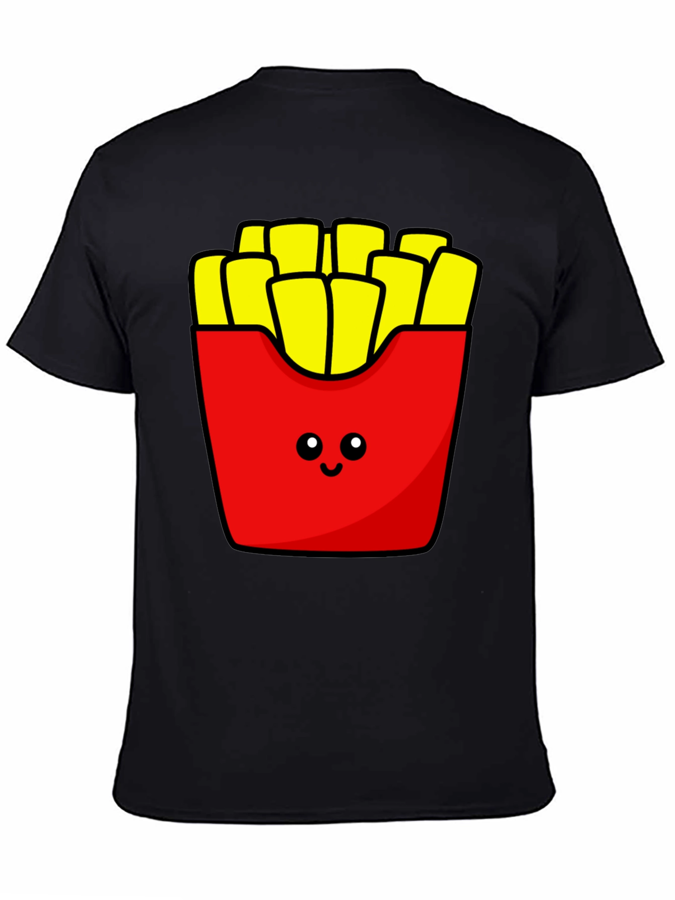 Cute Fries Graphic Tee - Black T-Shirt