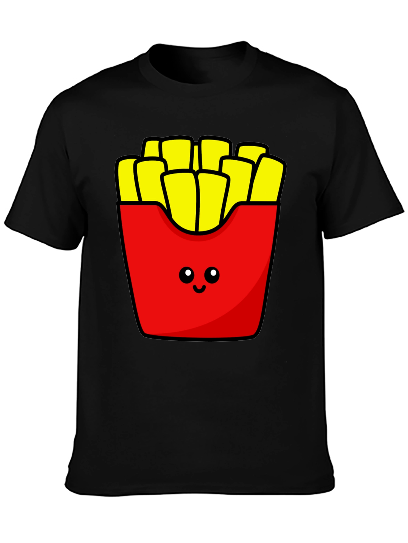Cute Fries Graphic Tee - Black T-Shirt