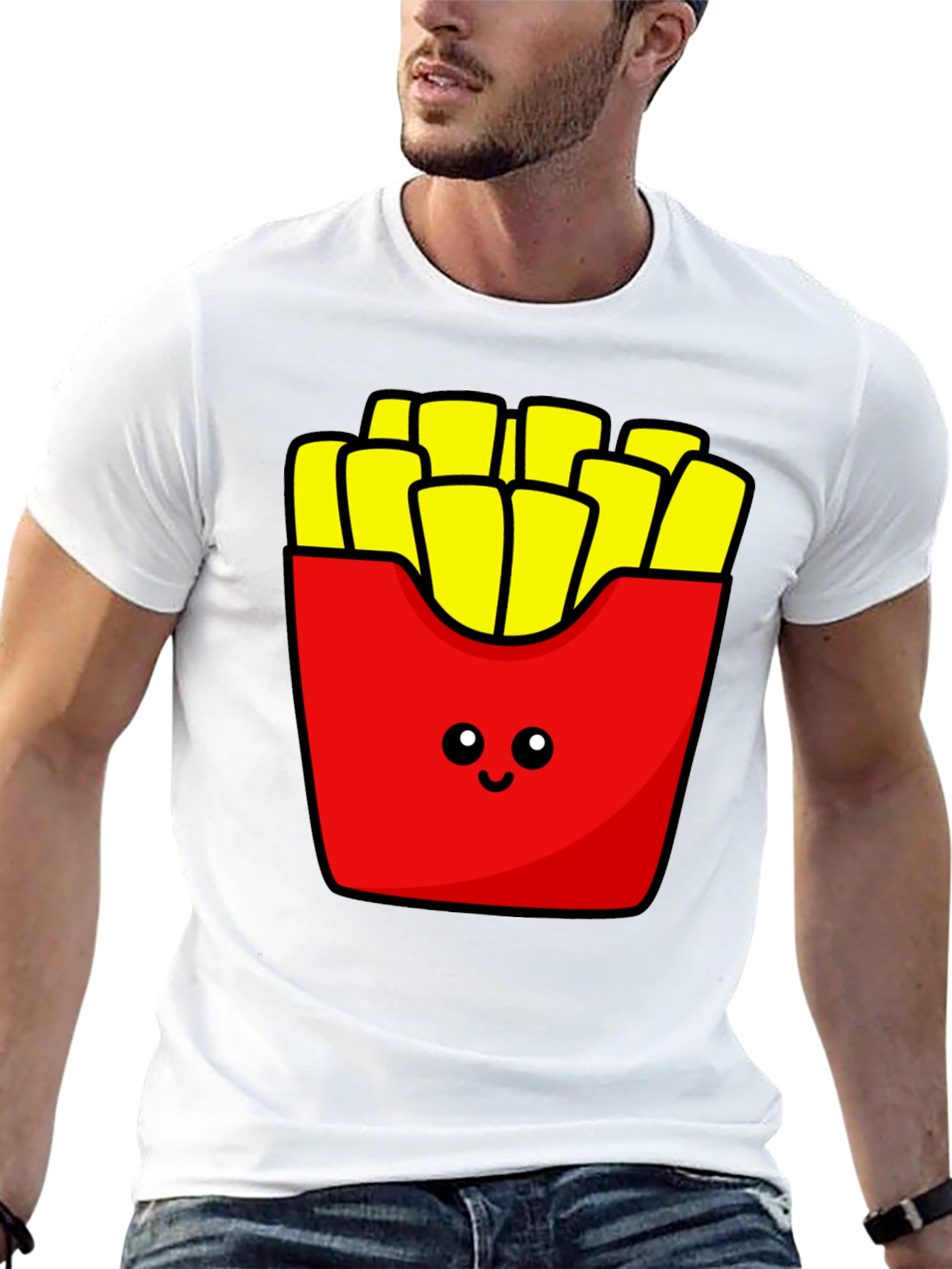 Cute Fries Graphic Tee - Black T-Shirt